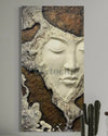 6X3 Feet Modern Abstract Face 3D Relief Mural Wall Art | Ready to Hang