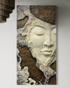 6X3 Feet Modern Abstract Face 3D Relief Mural Wall Art | Ready to Hang