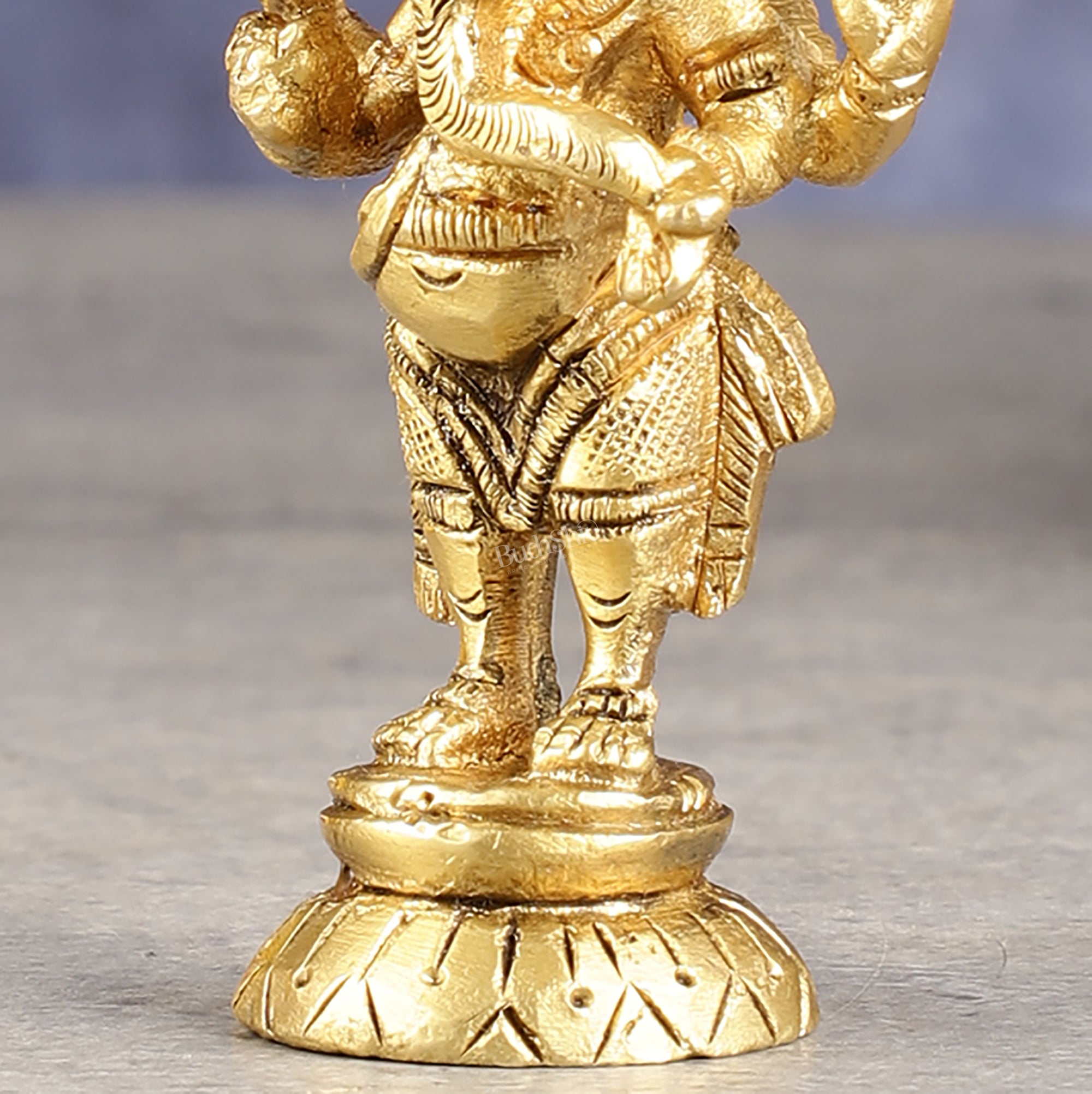 Brass standing ganesha miniature idol 3 inch