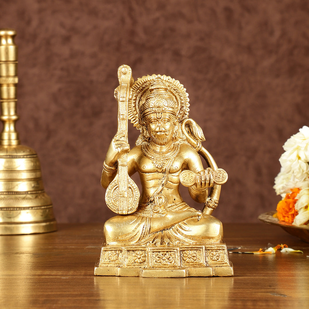 Brass Unique Brass Bhajan Hanuman Hanuman Idol | Height: 5.5 inch