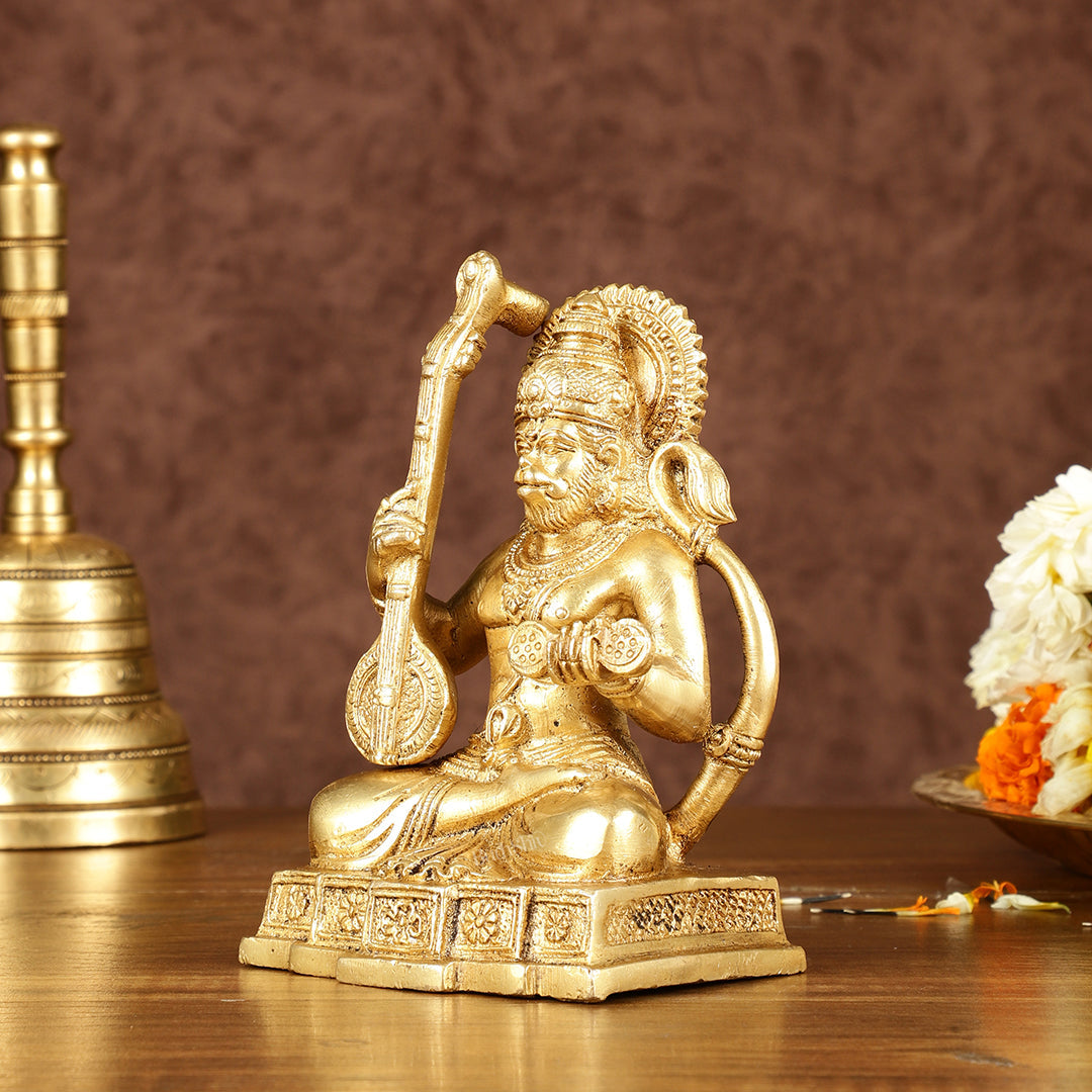 Brass Unique Brass Bhajan Hanuman Hanuman Idol | Height: 5.5 inch