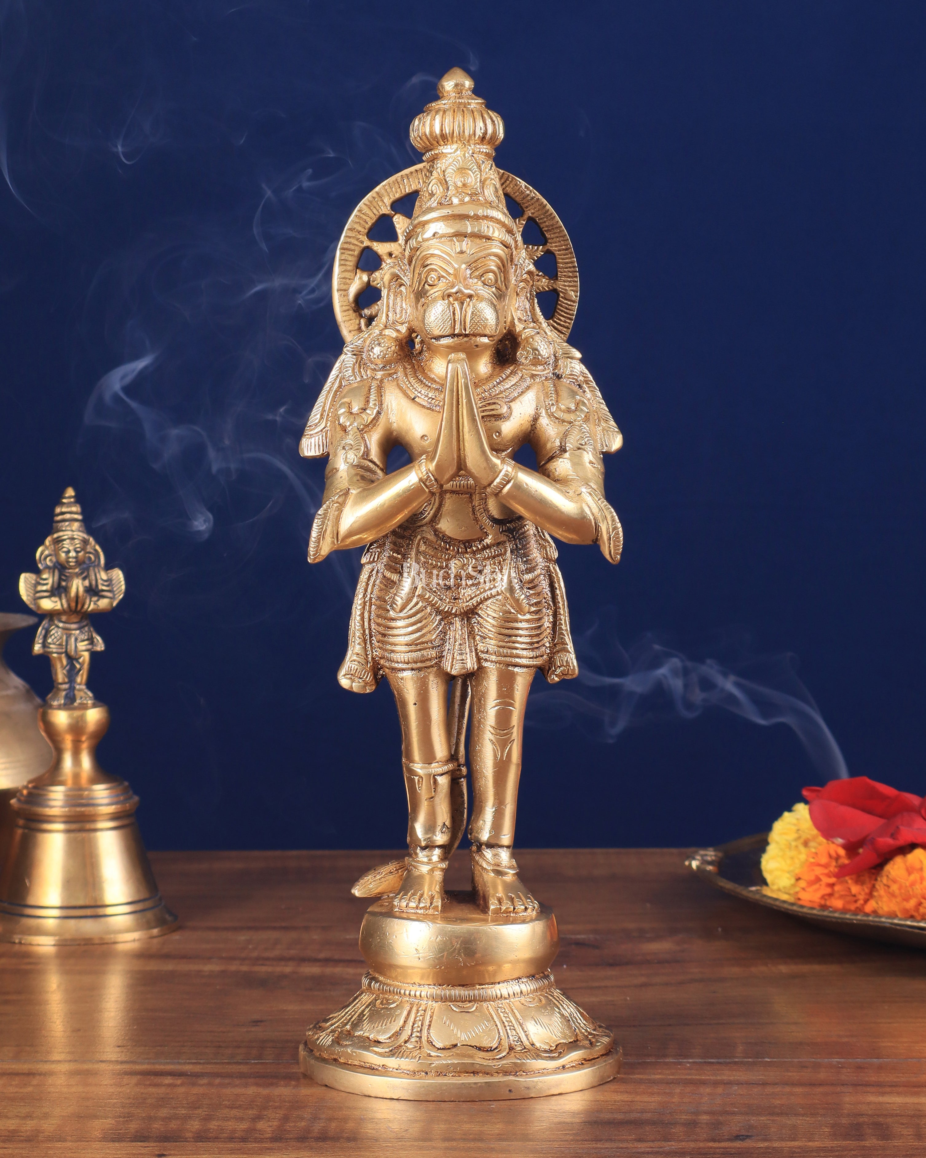 Brass Standing Hanuman Hanuman Idol anjali namaskar mudra 12 inch