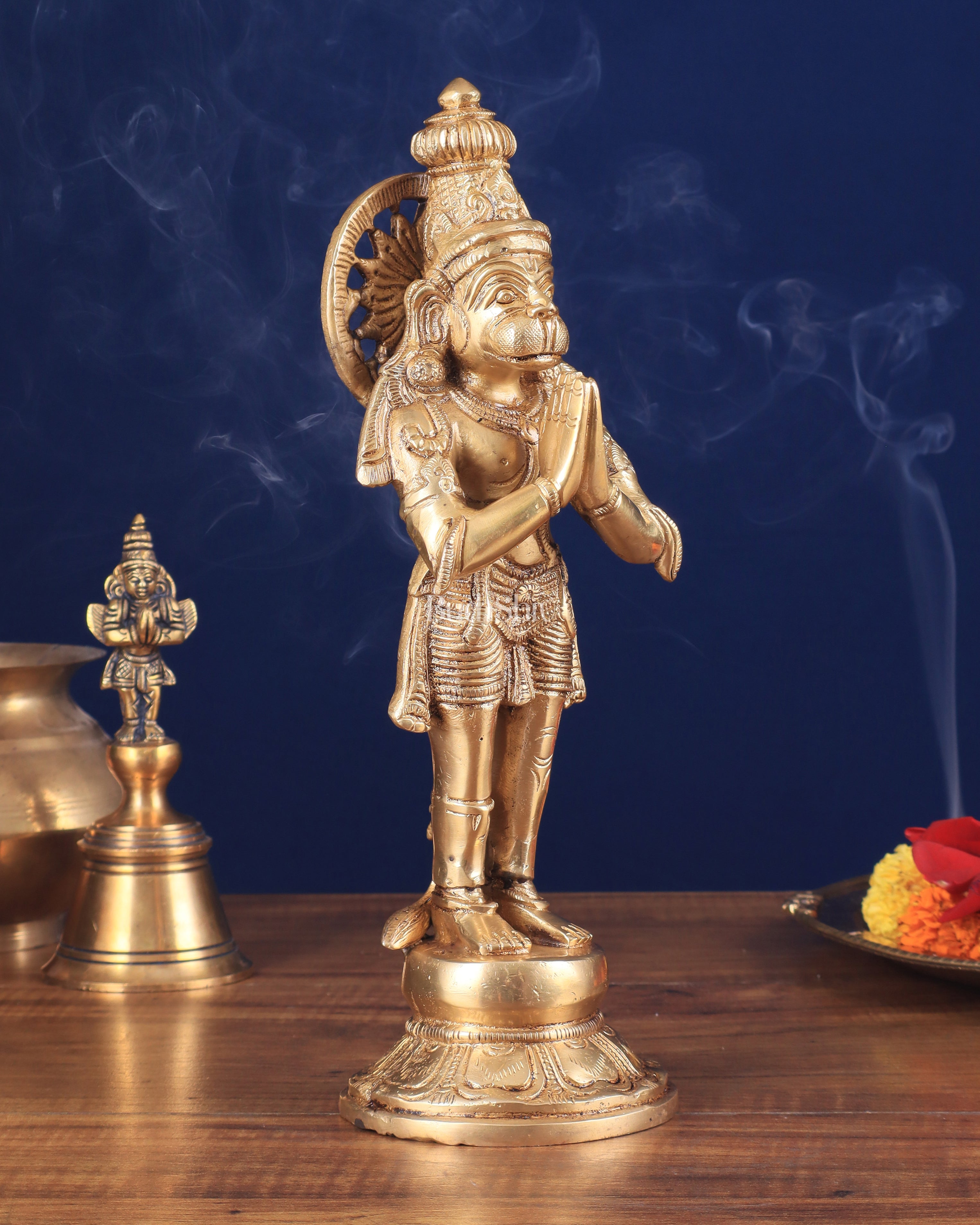 Brass Standing Hanuman Hanuman Idol anjali namaskar mudra 12 inch