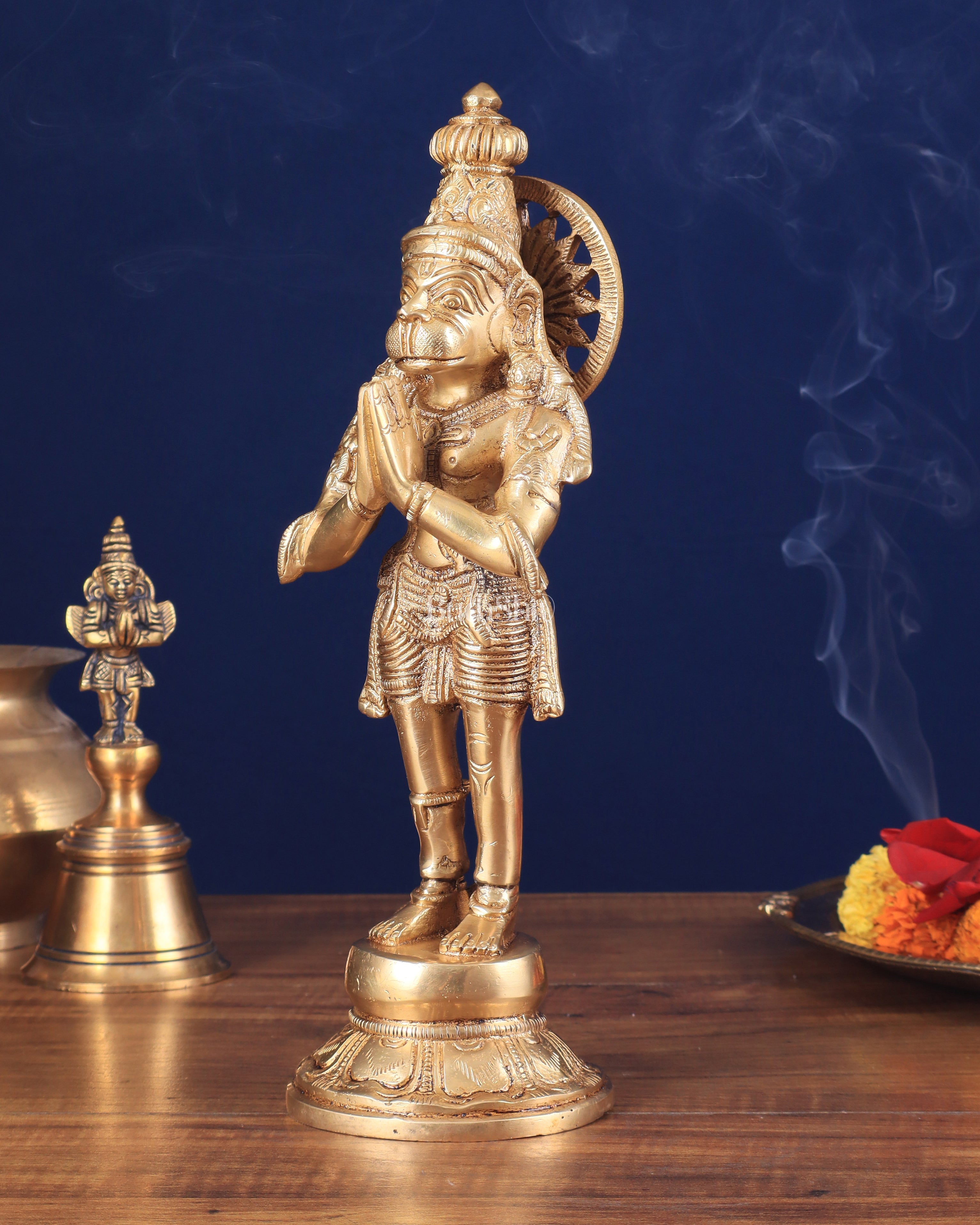 Brass Standing Hanuman Hanuman Idol anjali namaskar mudra 12 inch