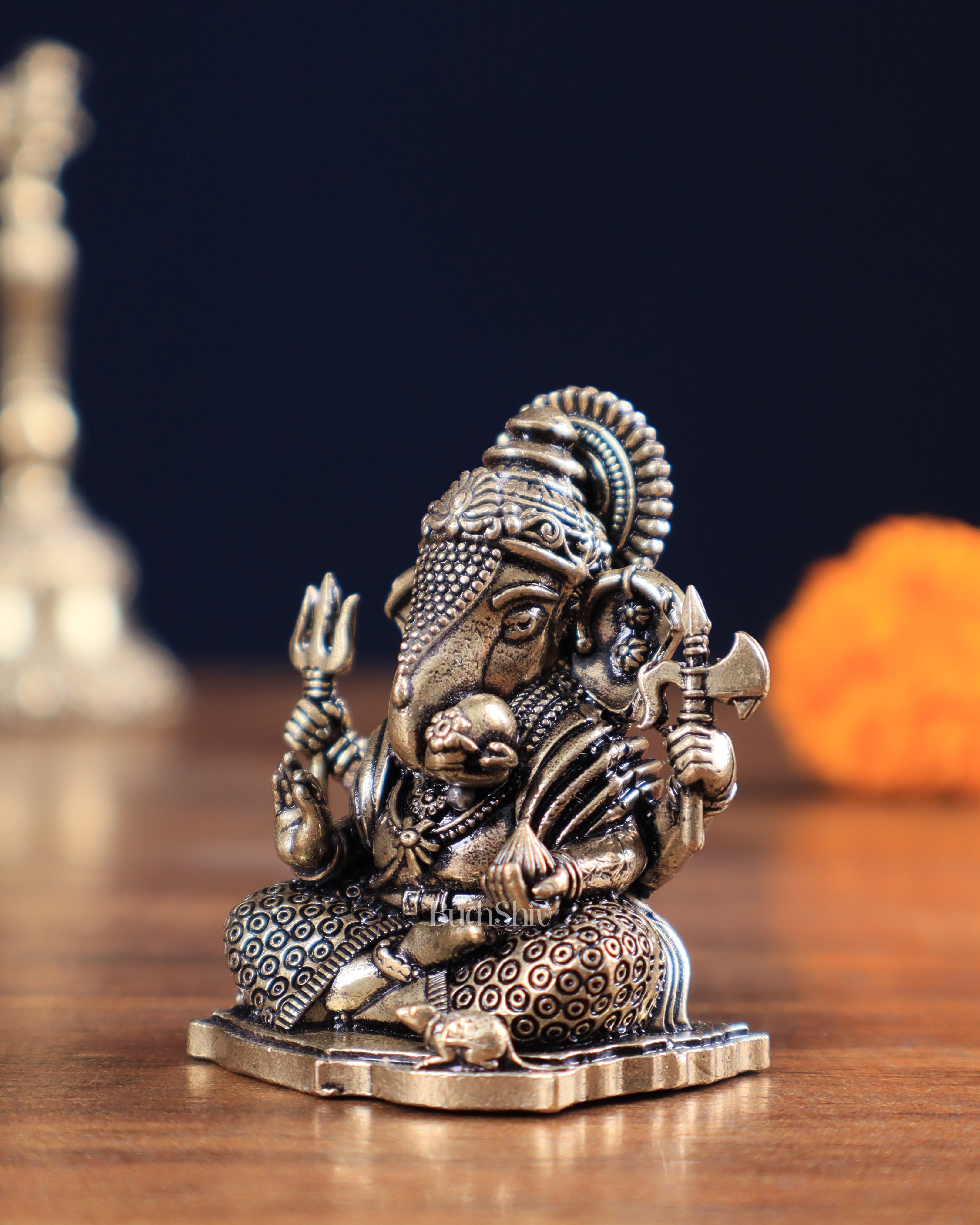 Brass Superfine Intricate Dagduseth Ganesha Idol – 2"