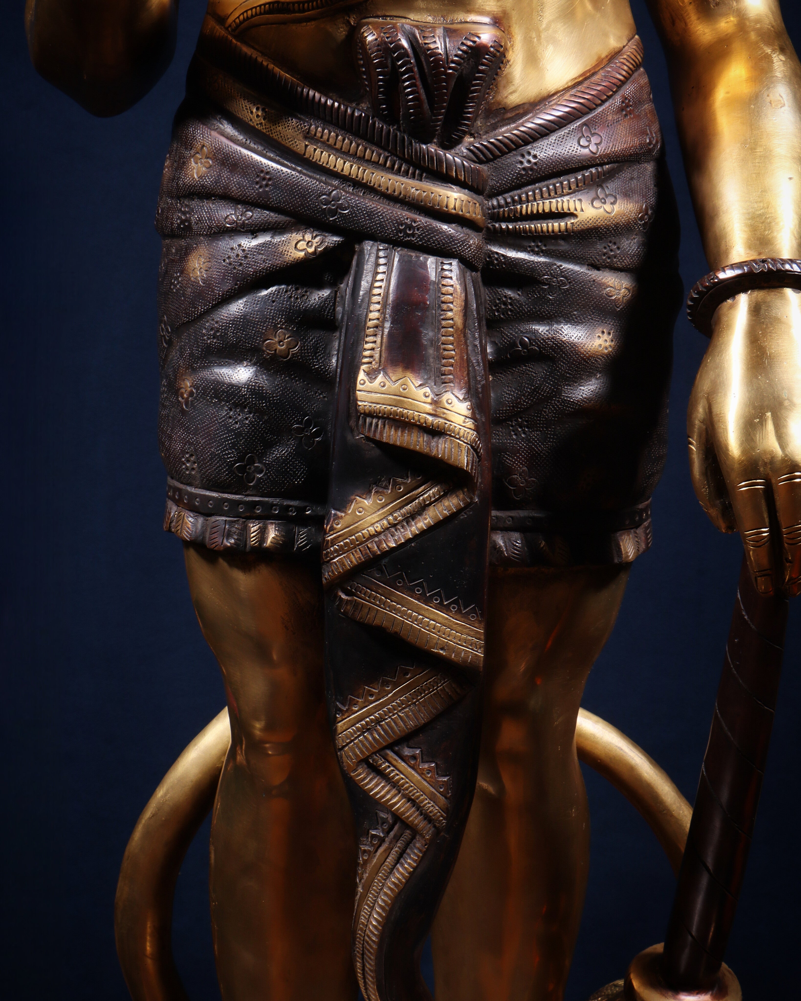 Brass Pure Superfine Brass Large Standing Hanuman Statue 38"