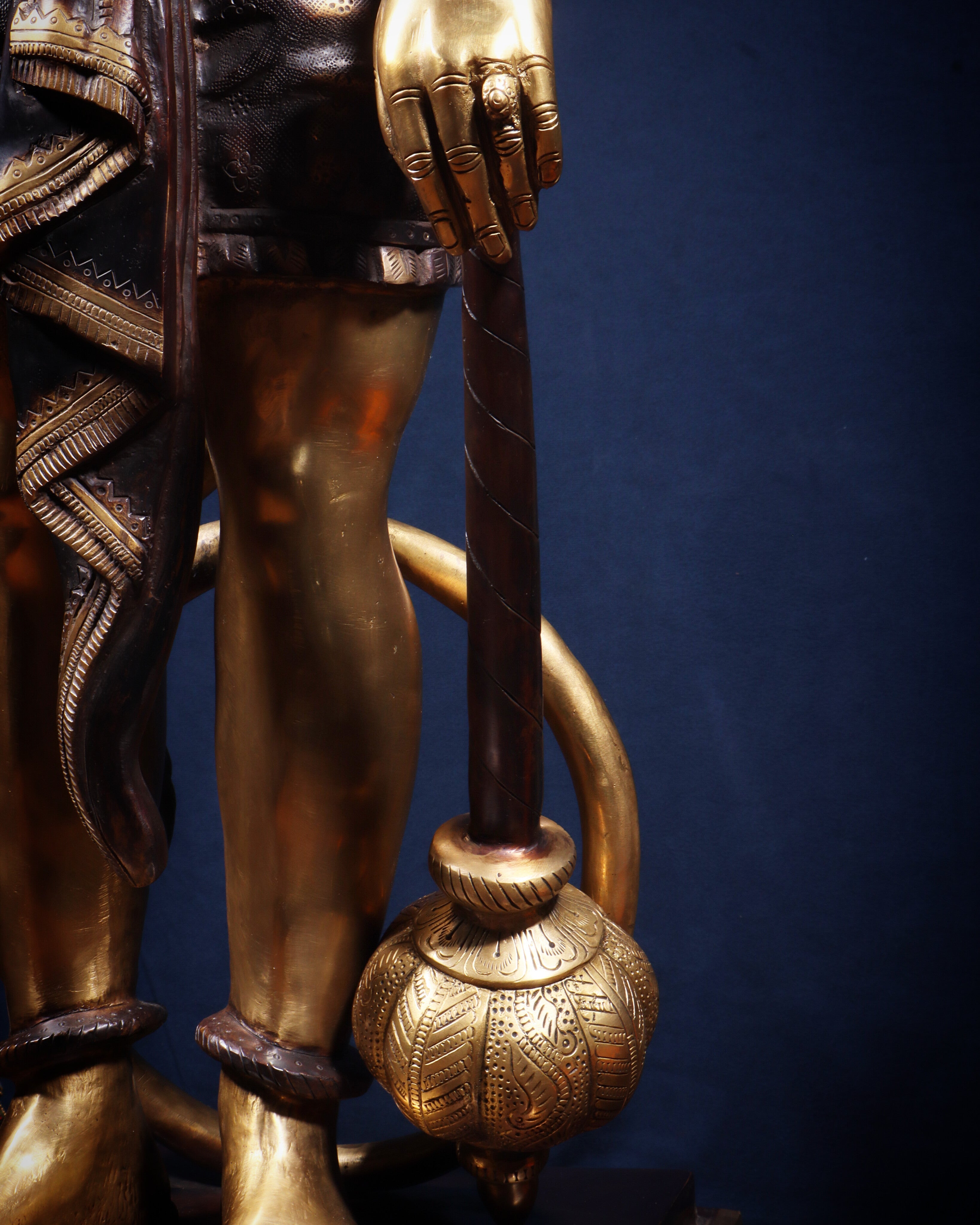 Brass Pure Superfine Brass Large Standing Hanuman Statue 38"