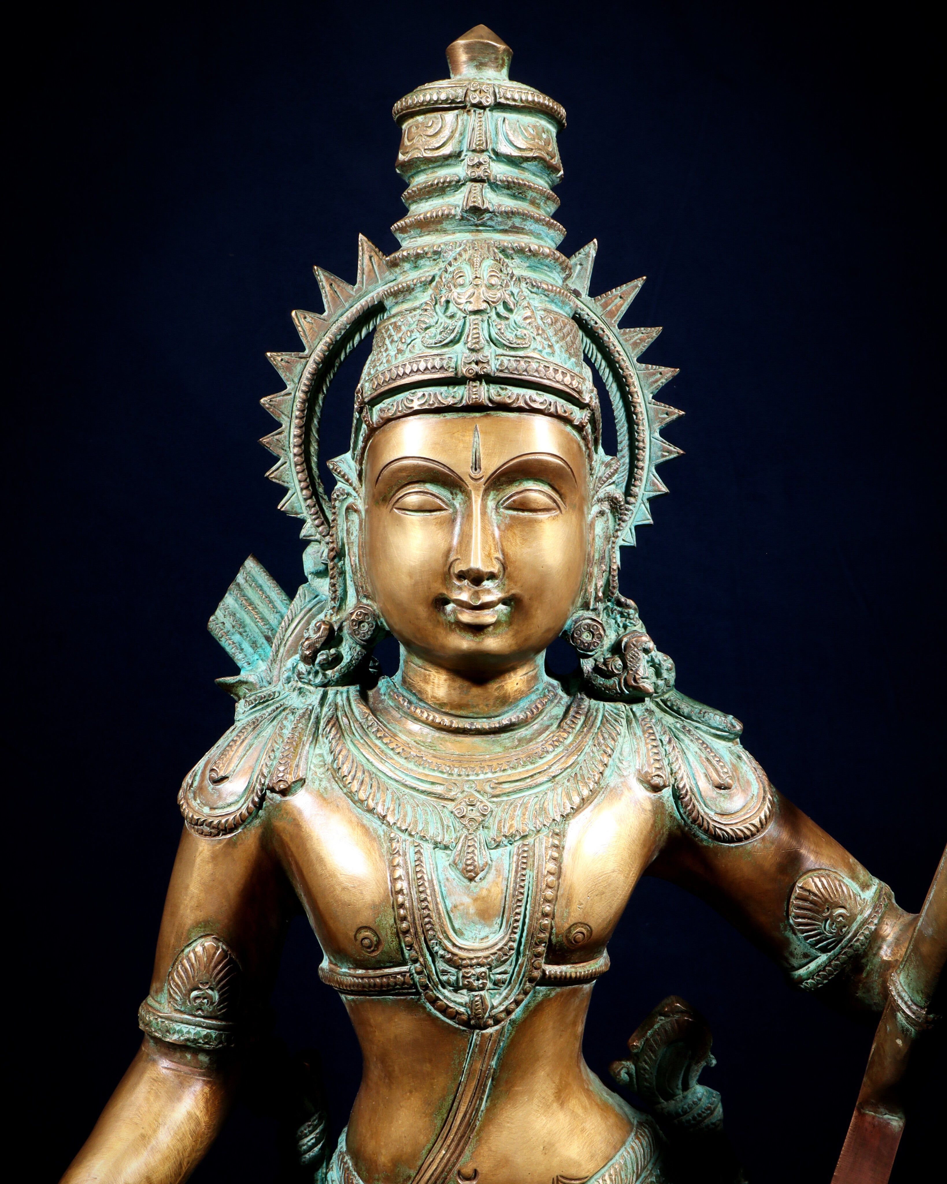 Pure Bronze Ramar Set (Ram Darbar) – Vintage Chola Patina 29", 85 kgs.