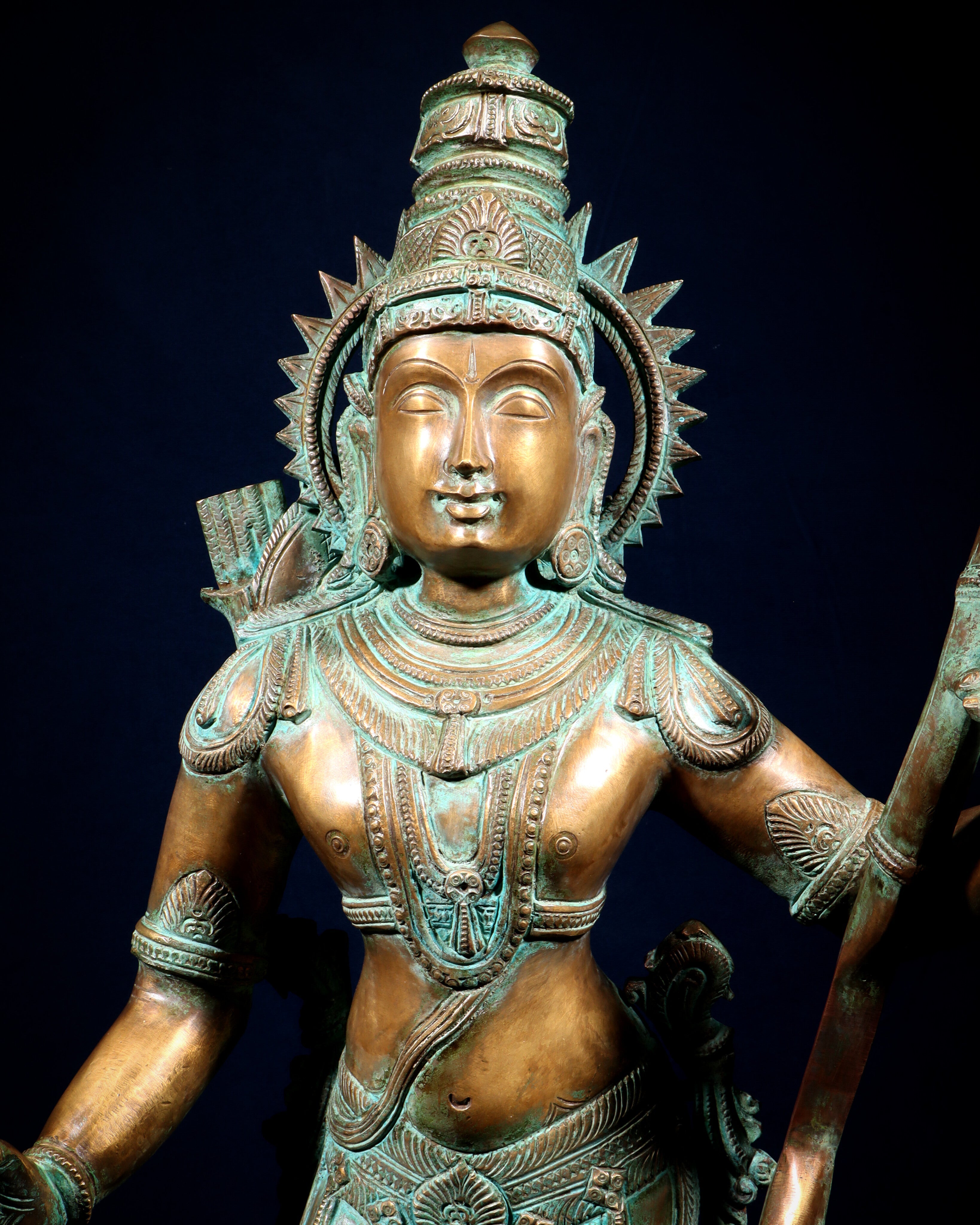 Pure Bronze Ramar Set (Ram Darbar) – Vintage Chola Patina 29", 85 kgs.