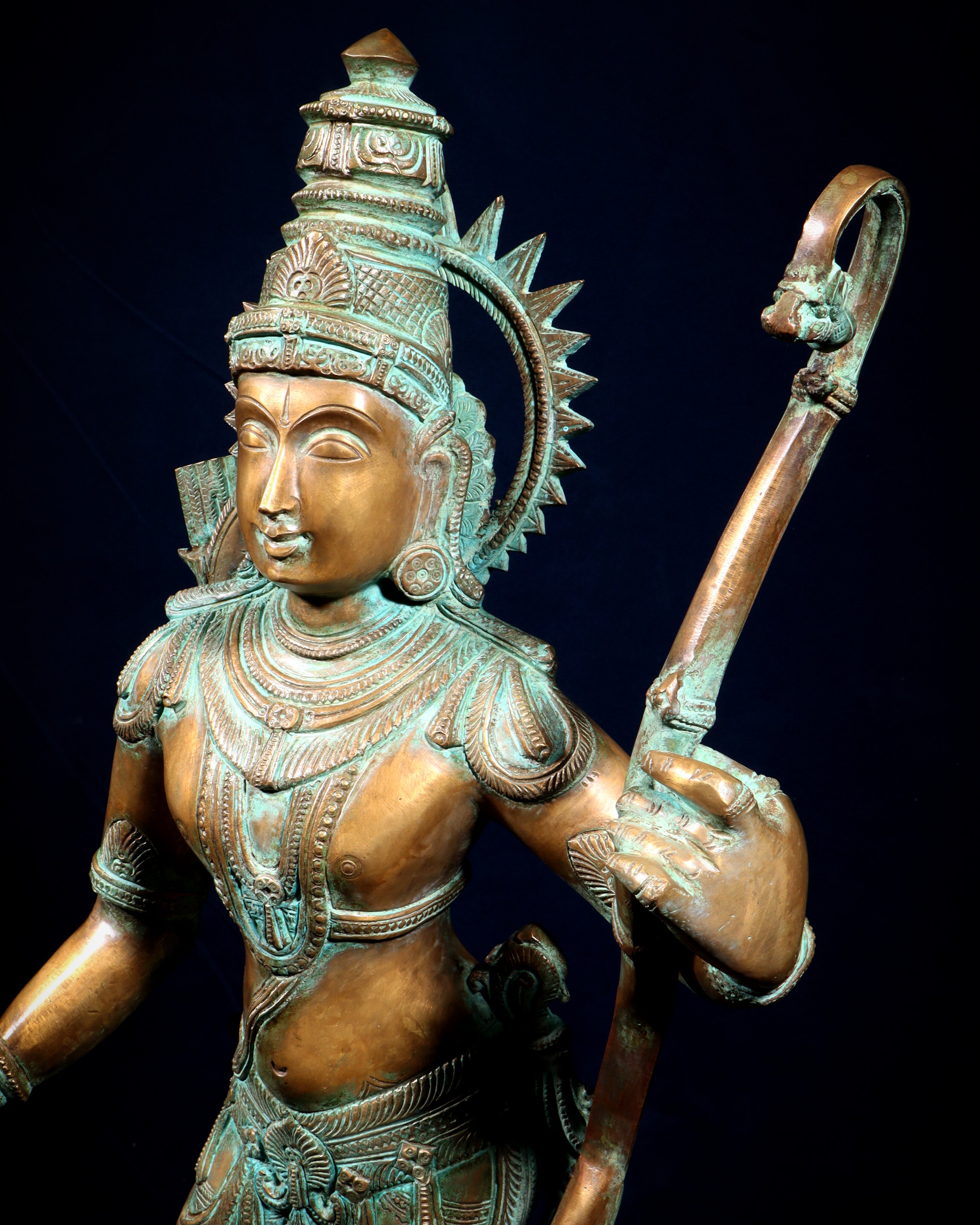 Pure Bronze Ramar Set (Ram Darbar) – Vintage Chola Patina 29", 85 kgs.