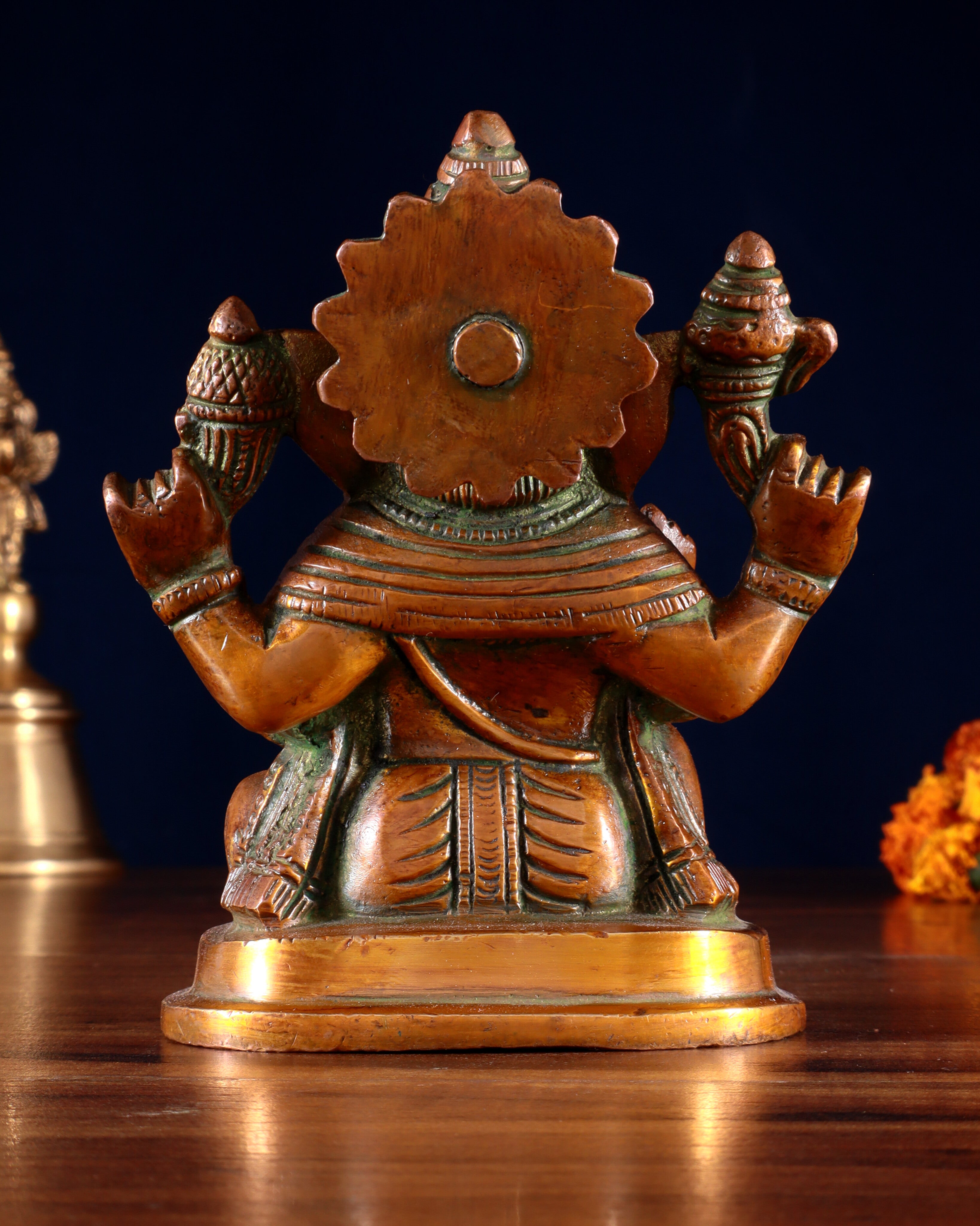 Pure Brass Ganesha Statue dual tone 5"