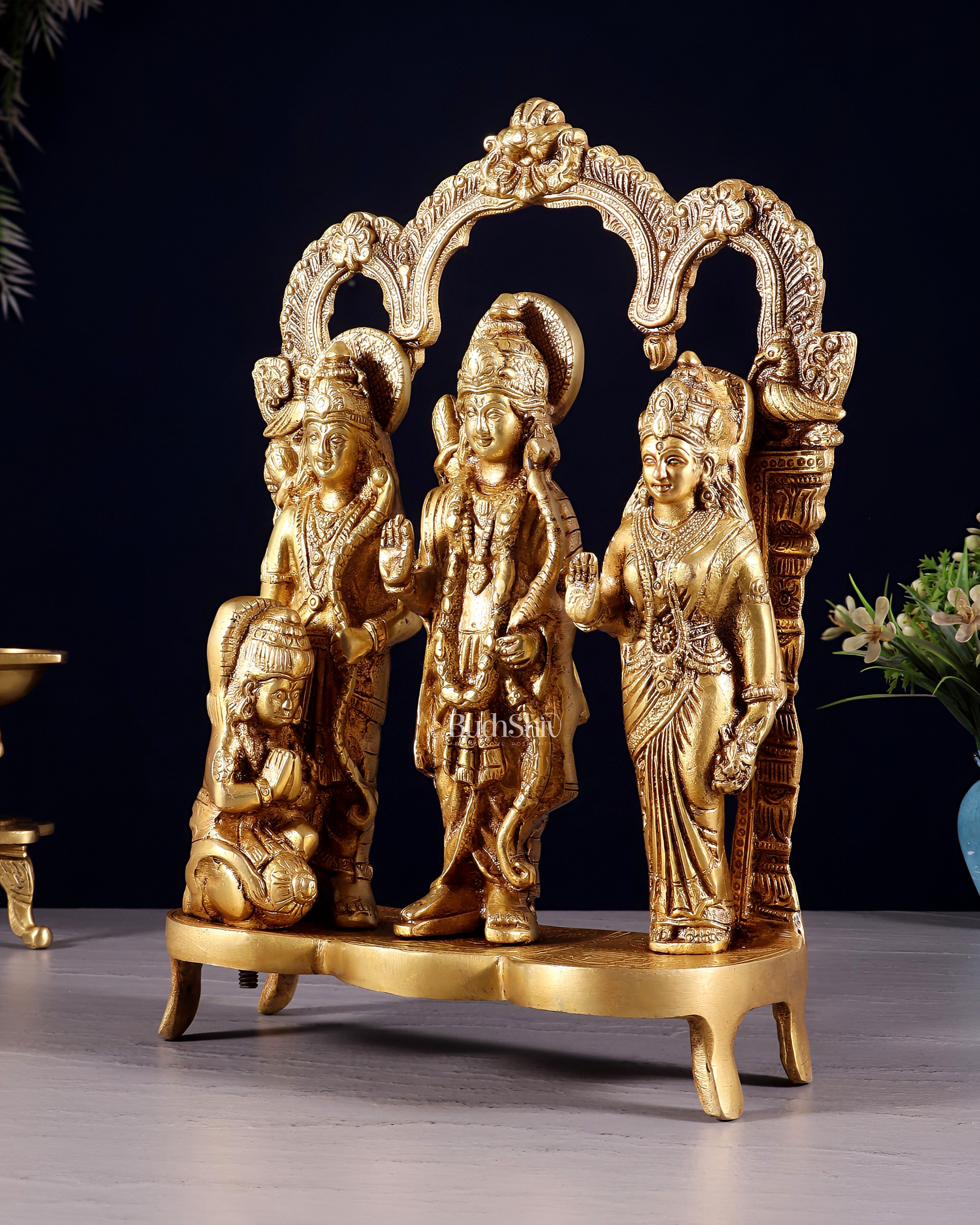 Brass Ram Darbar idol 11 Inch enhanced carvings