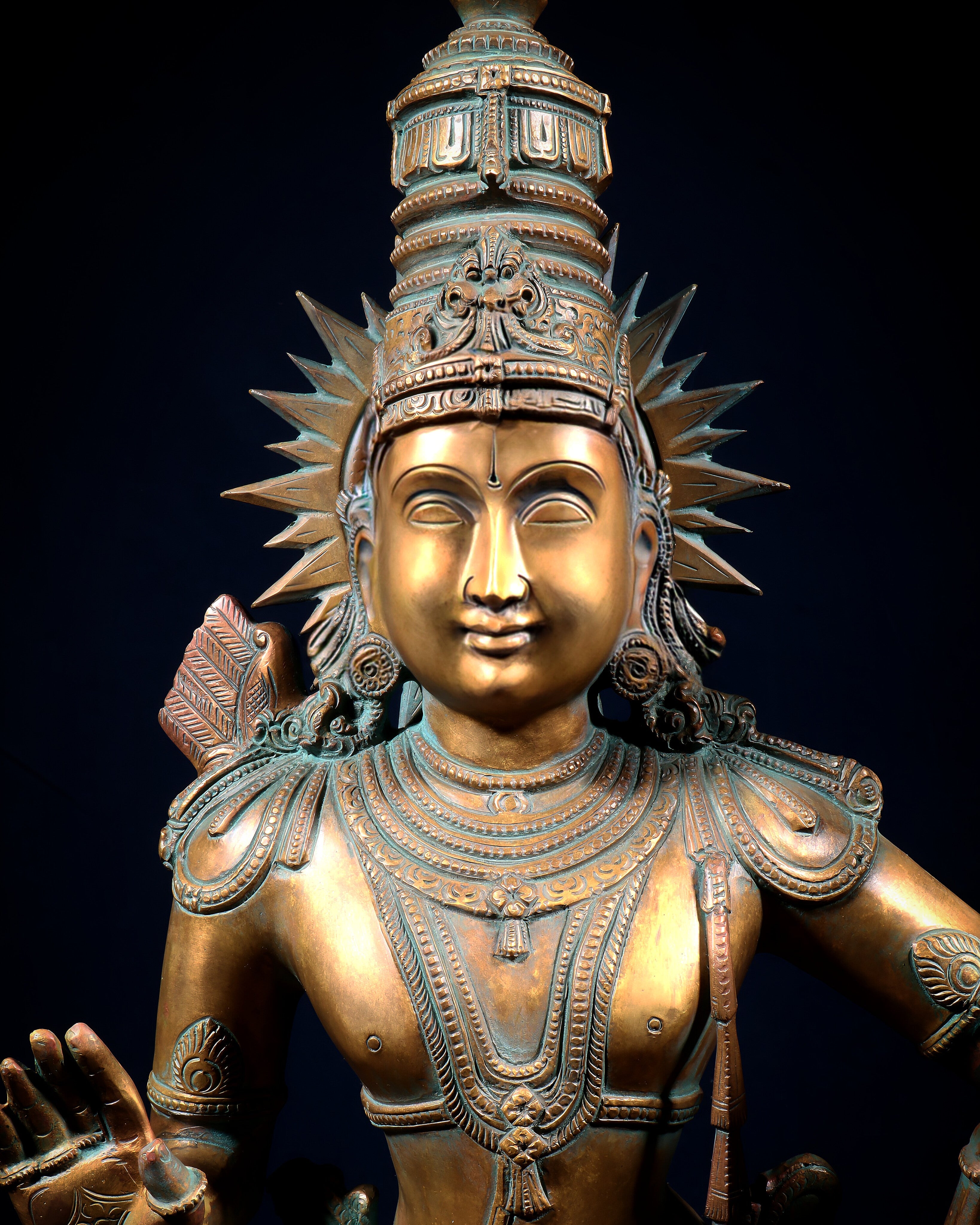Pure Bronze Ram Sita Statues – Chola Patina Finish 31"