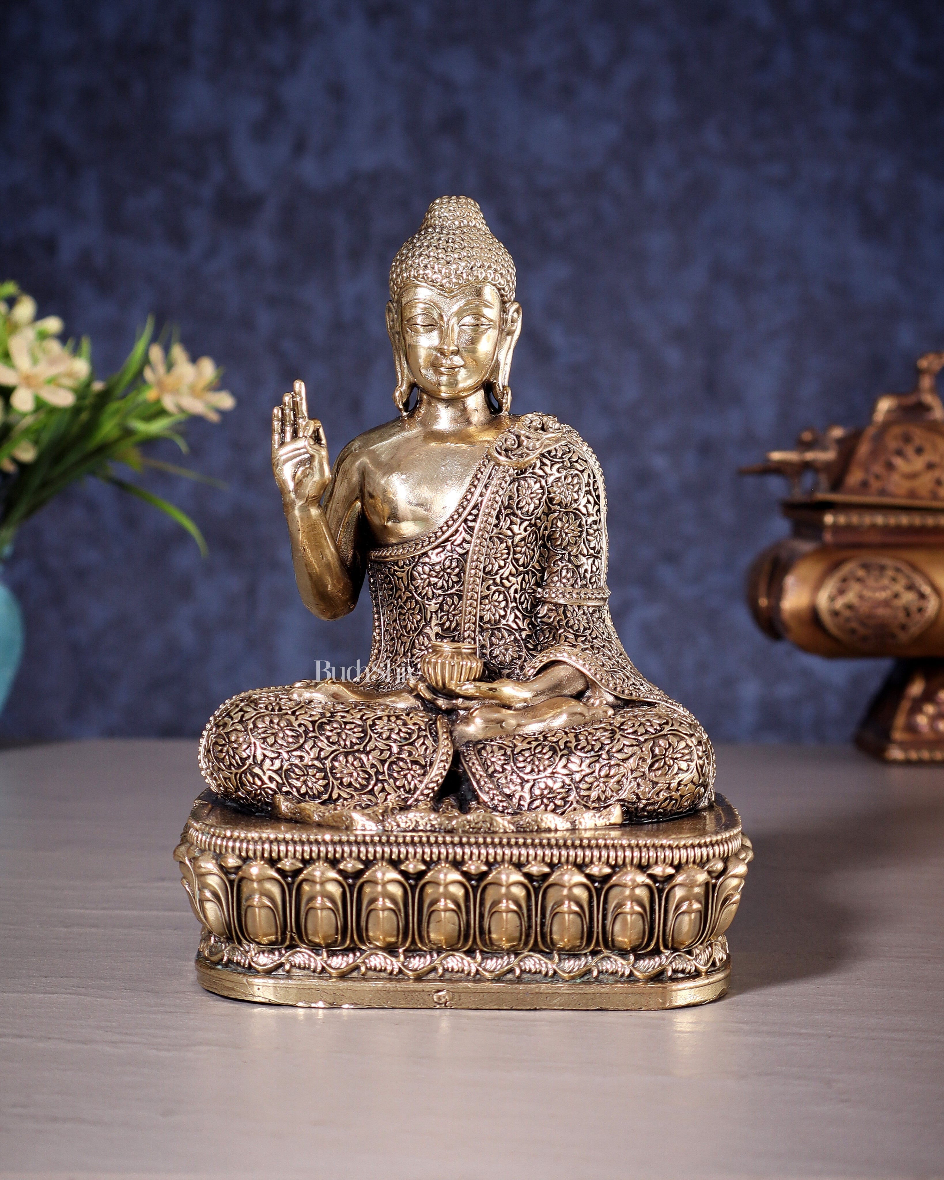 Superfine Brass Blessing Buddha Statue – 6 inch