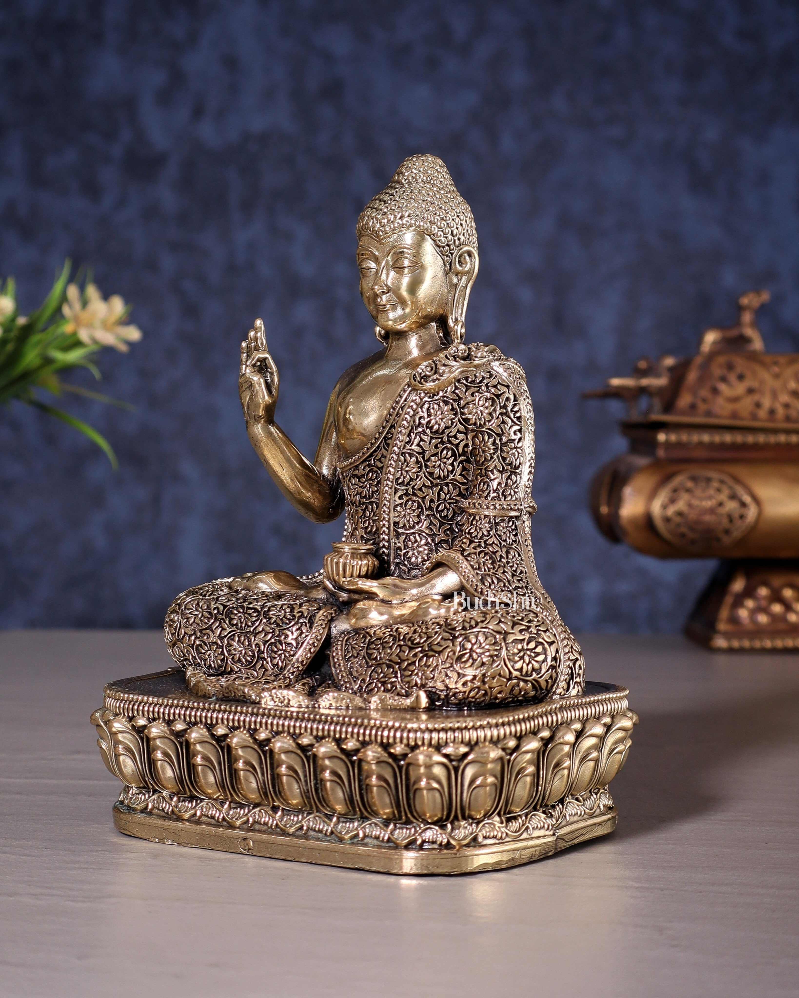 Superfine Brass Blessing Buddha Statue – 6 inch