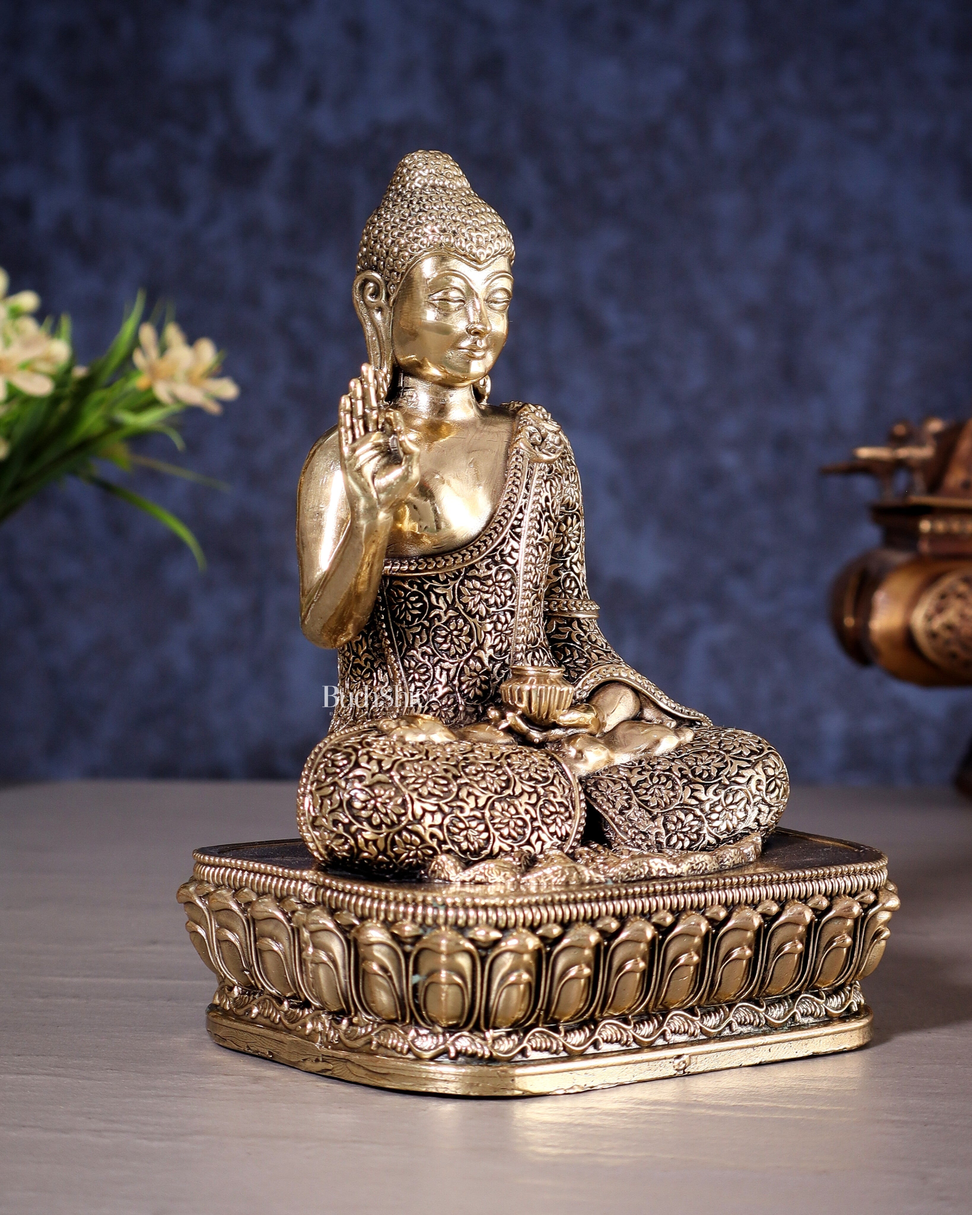 Superfine Brass Blessing Buddha Statue – 6 inch