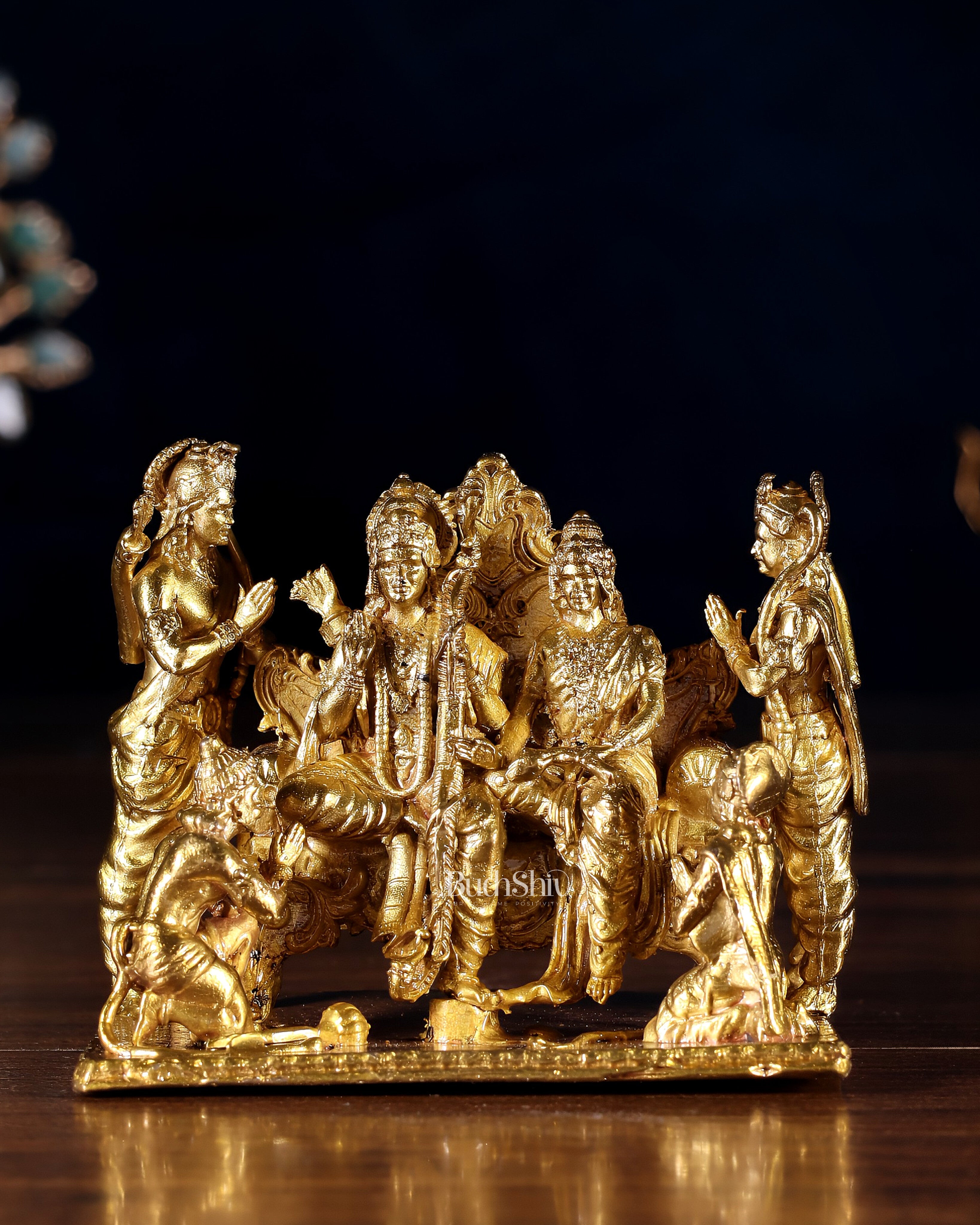 Pure Bronze Ramapatabhishekam Ram Darbar Idol | 2.75" (7 cm) Panchaloha Statue