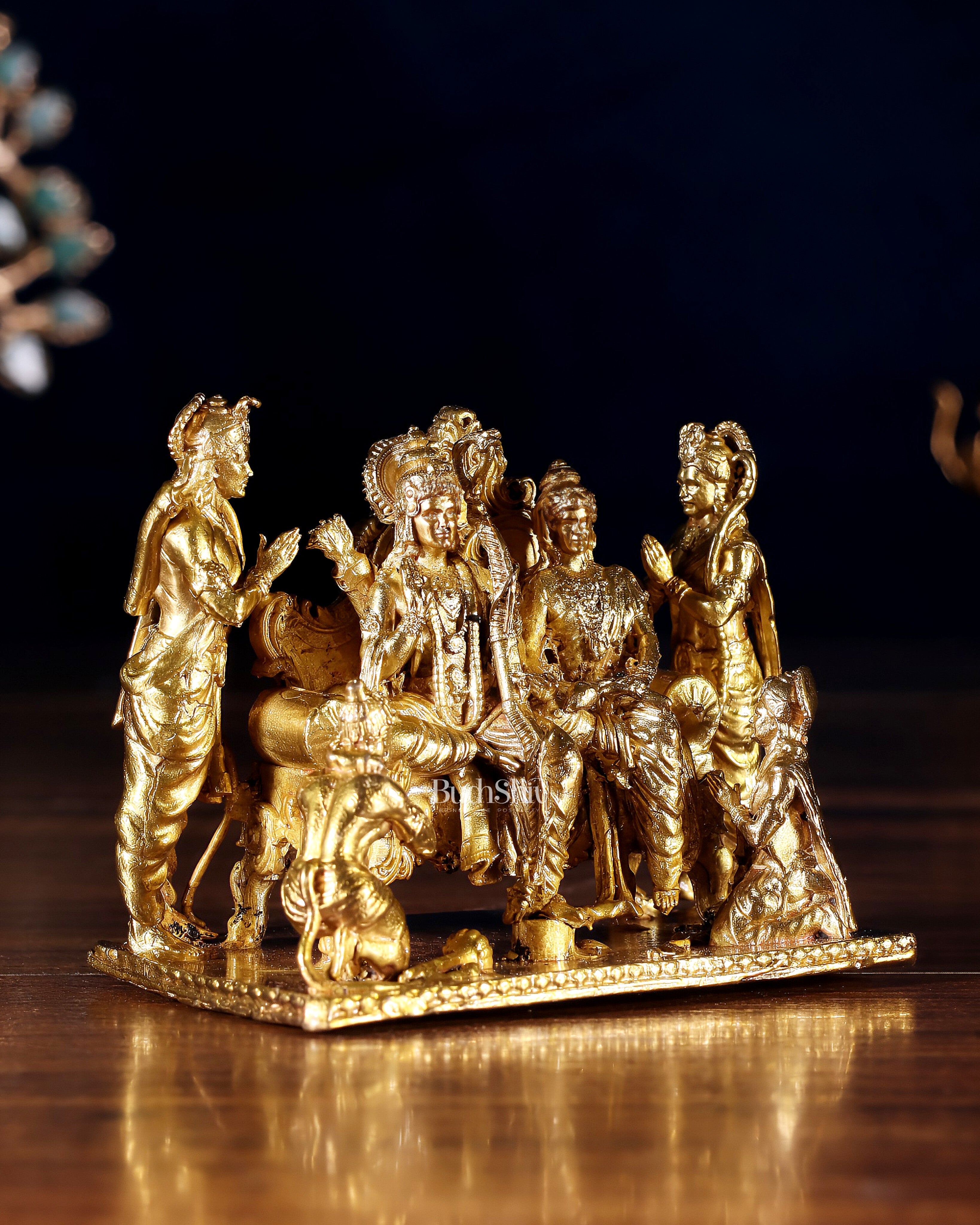 Pure Bronze Ramapatabhishekam Ram Darbar Idol | 2.75" (7 cm) Panchaloha Statue