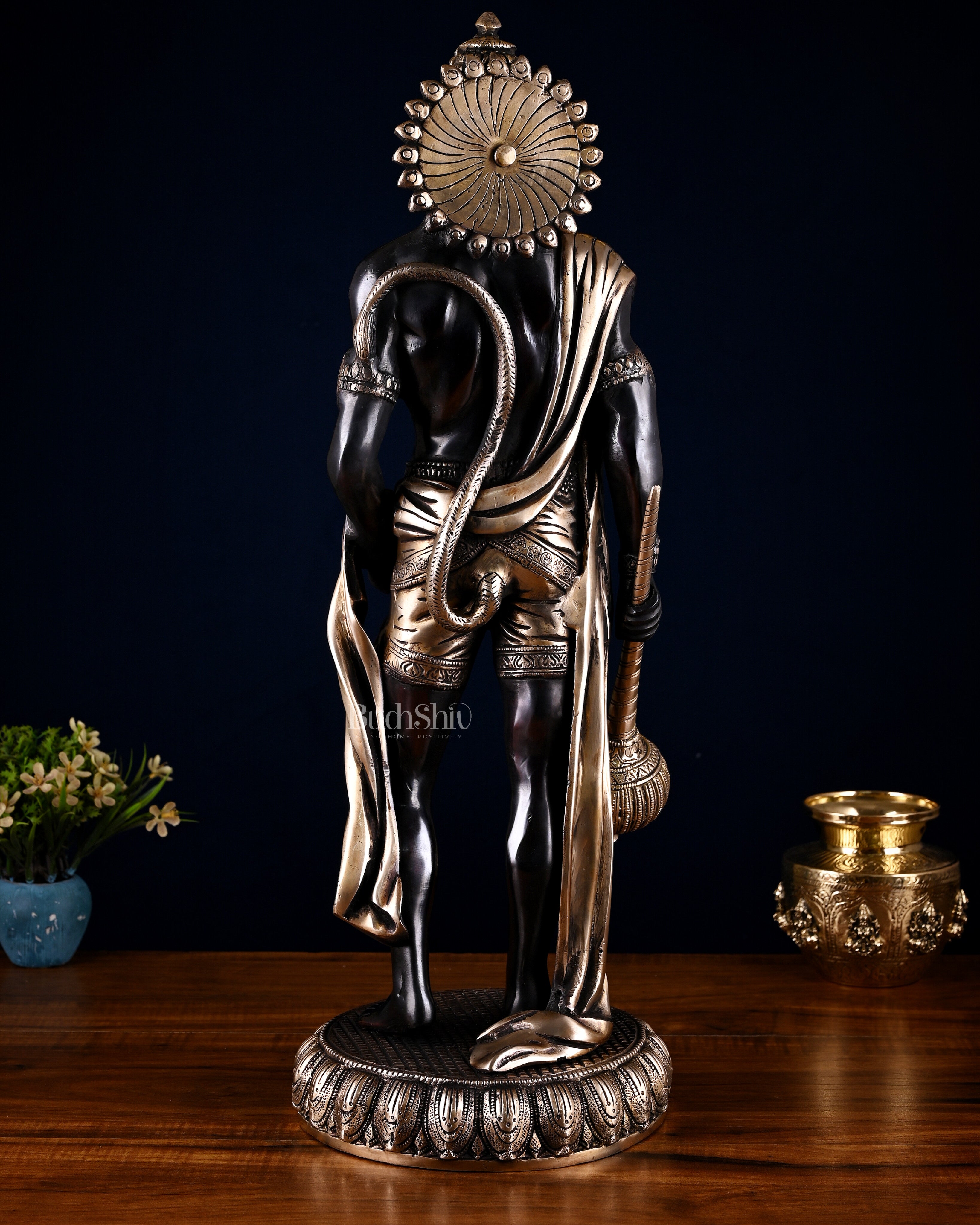 Brass Lord Hanuman Statue Standing 24" Height Black edition