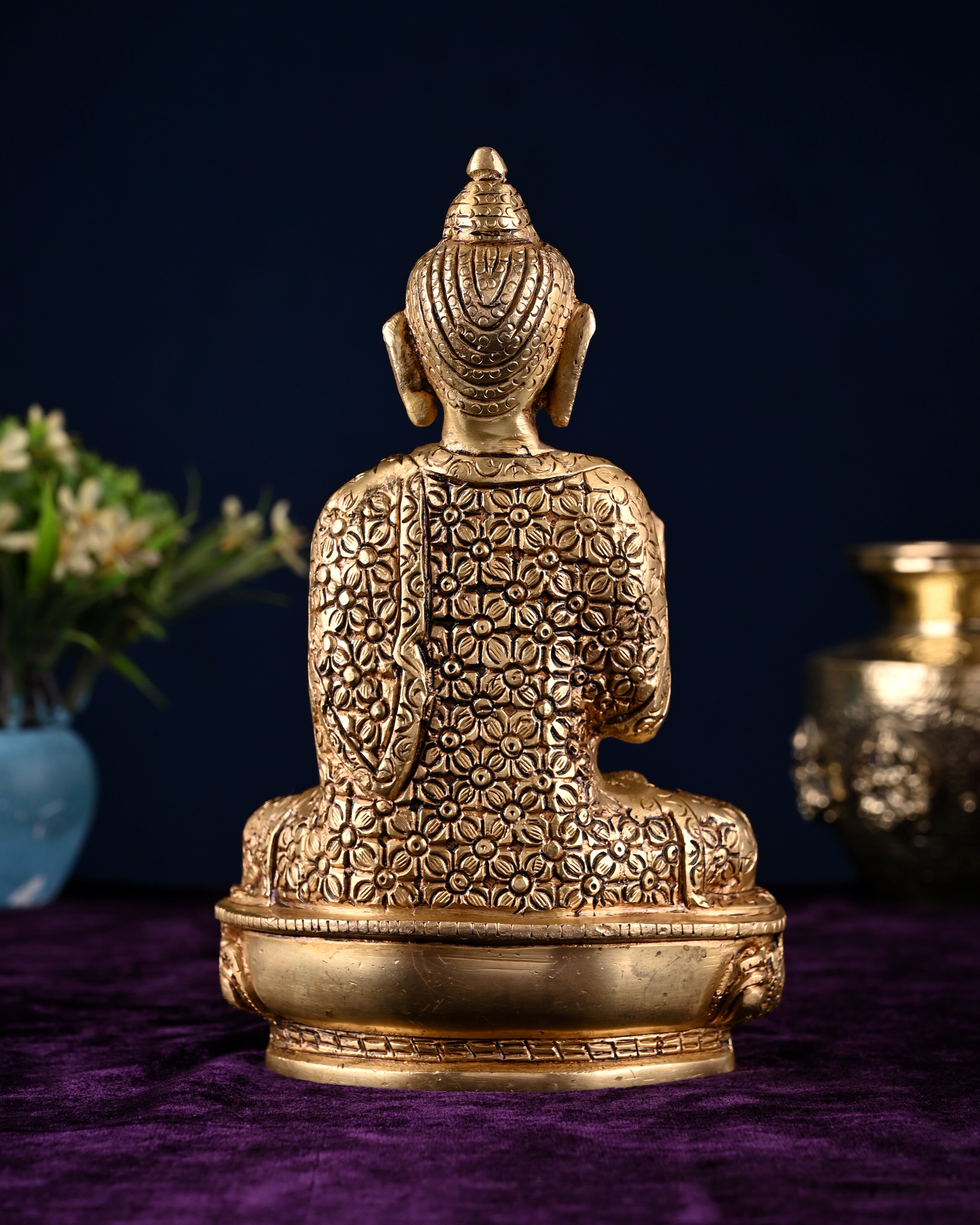 Brass Buddha Idol in Abhaya Mudra – 8"