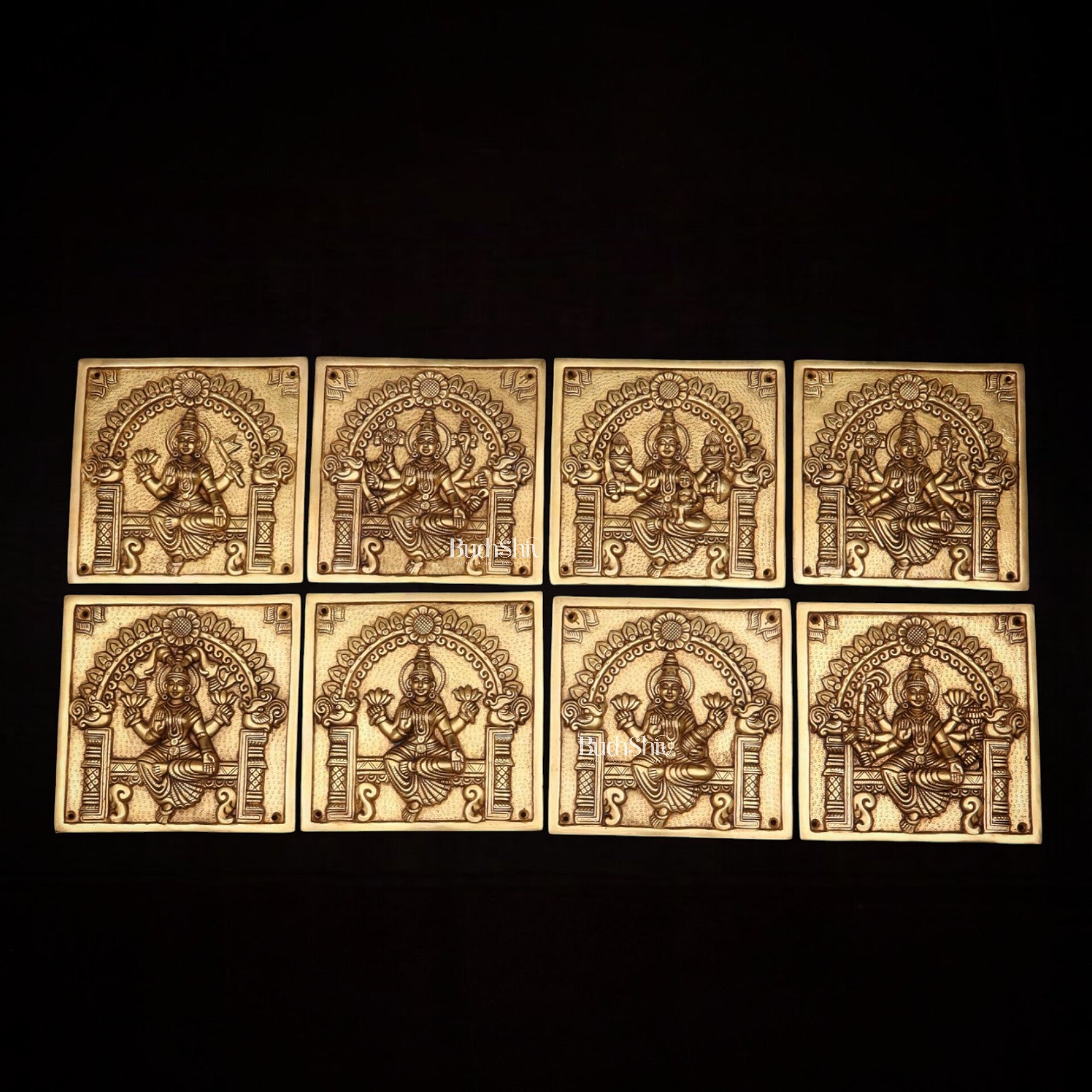Pure Brass Ashtalakshmi Wall Hangings – Large Set 7"