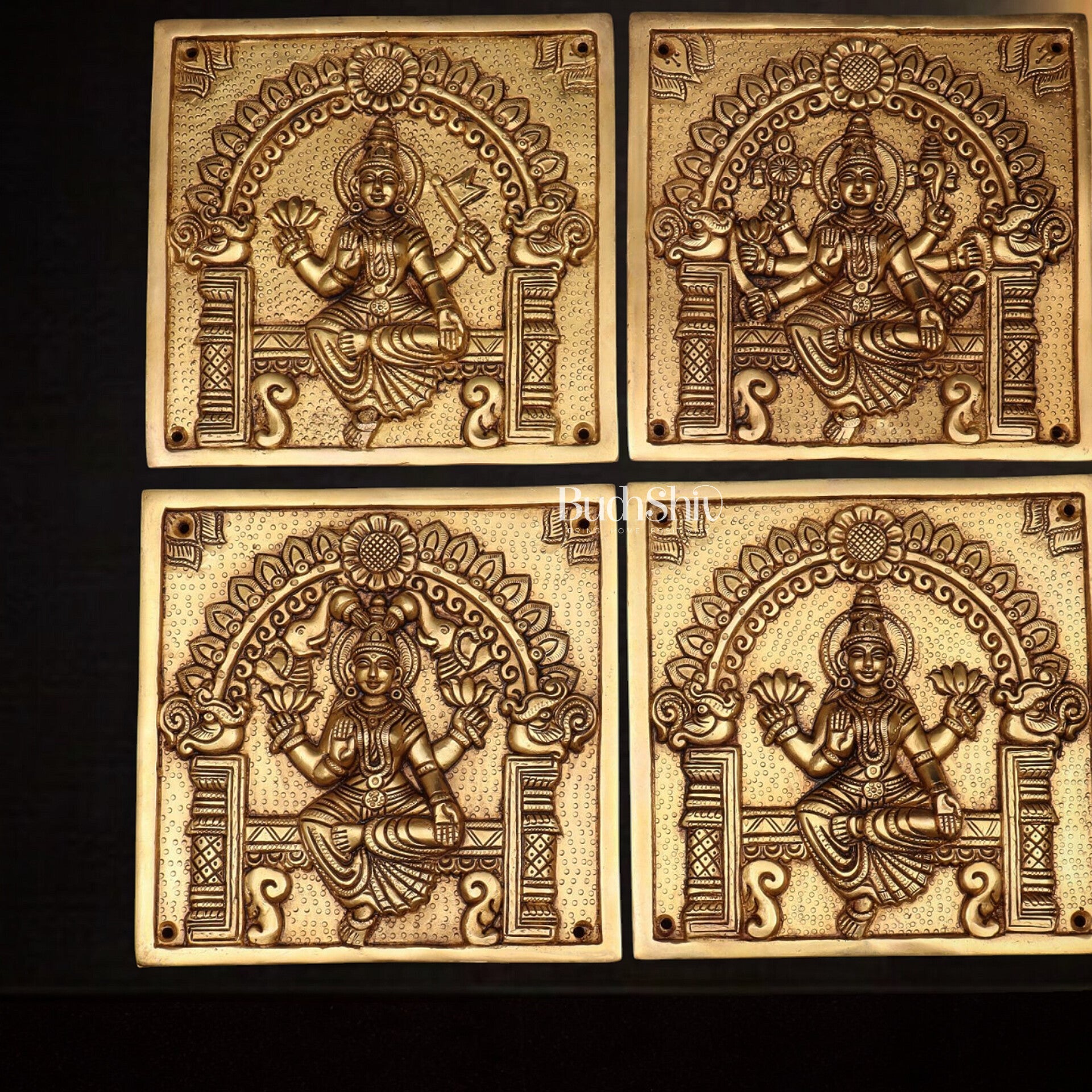 Pure Brass Ashtalakshmi Wall Hangings – Large Set 7"