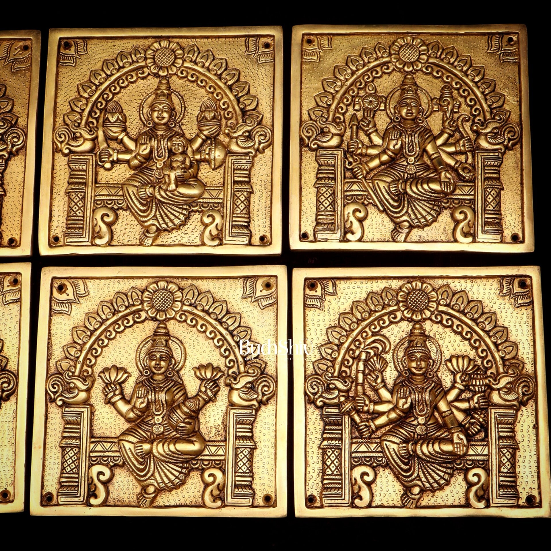 Pure Brass Ashtalakshmi Wall Hangings – Large Set 7"