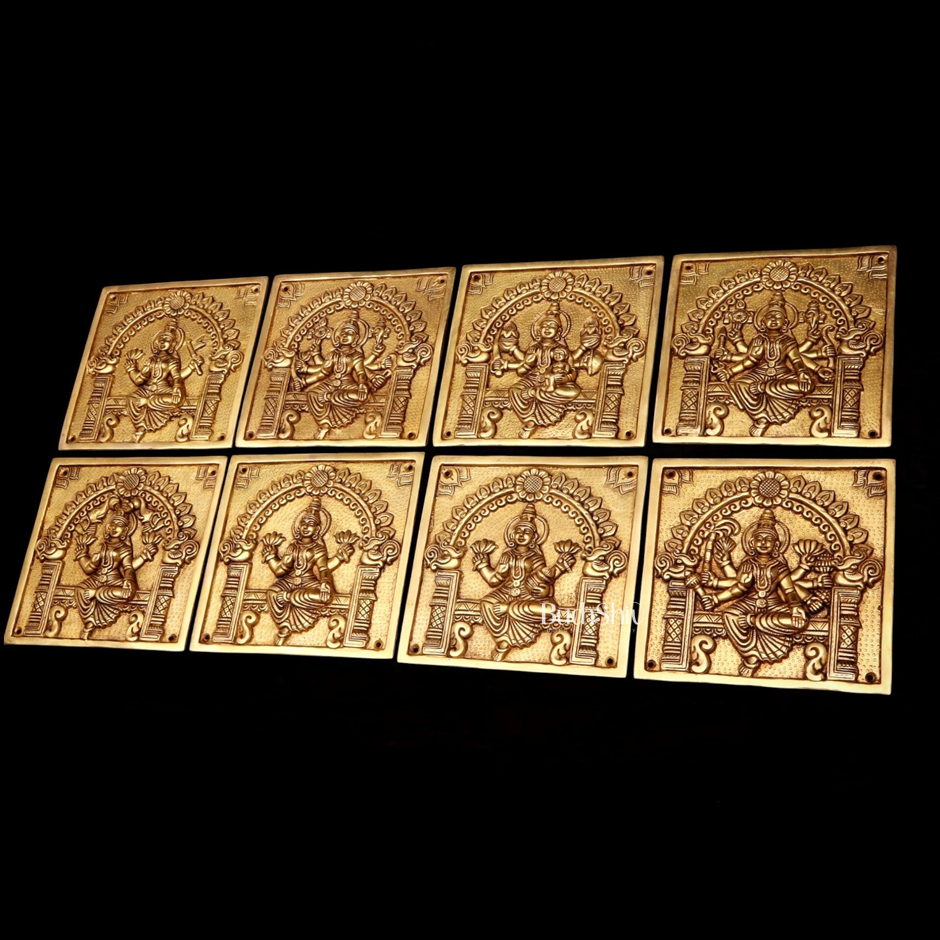 Pure Brass Ashtalakshmi Wall Hangings – Large Set 7"