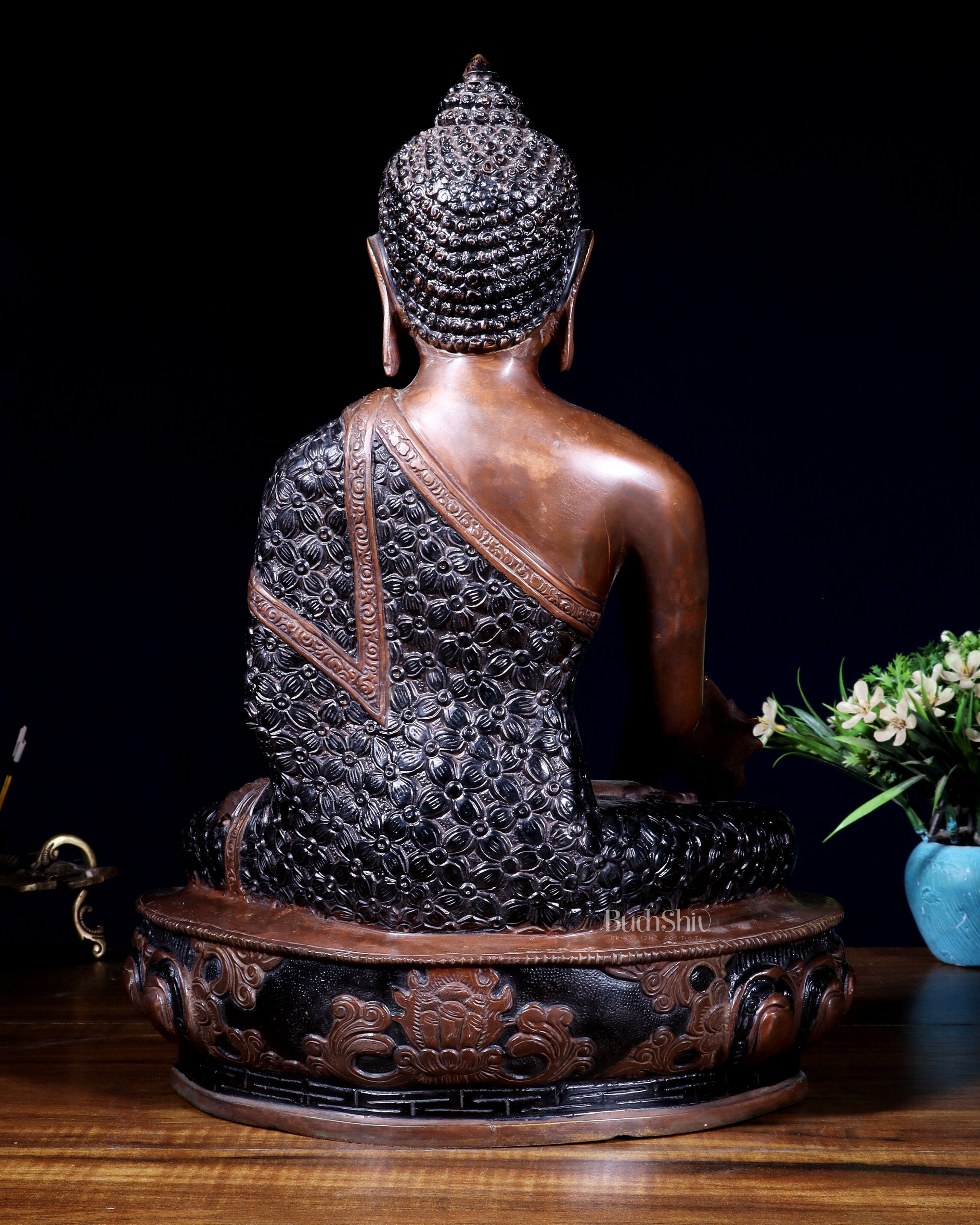 Pure Brass Tibetan Buddha medicine Statue - 13.5" Height