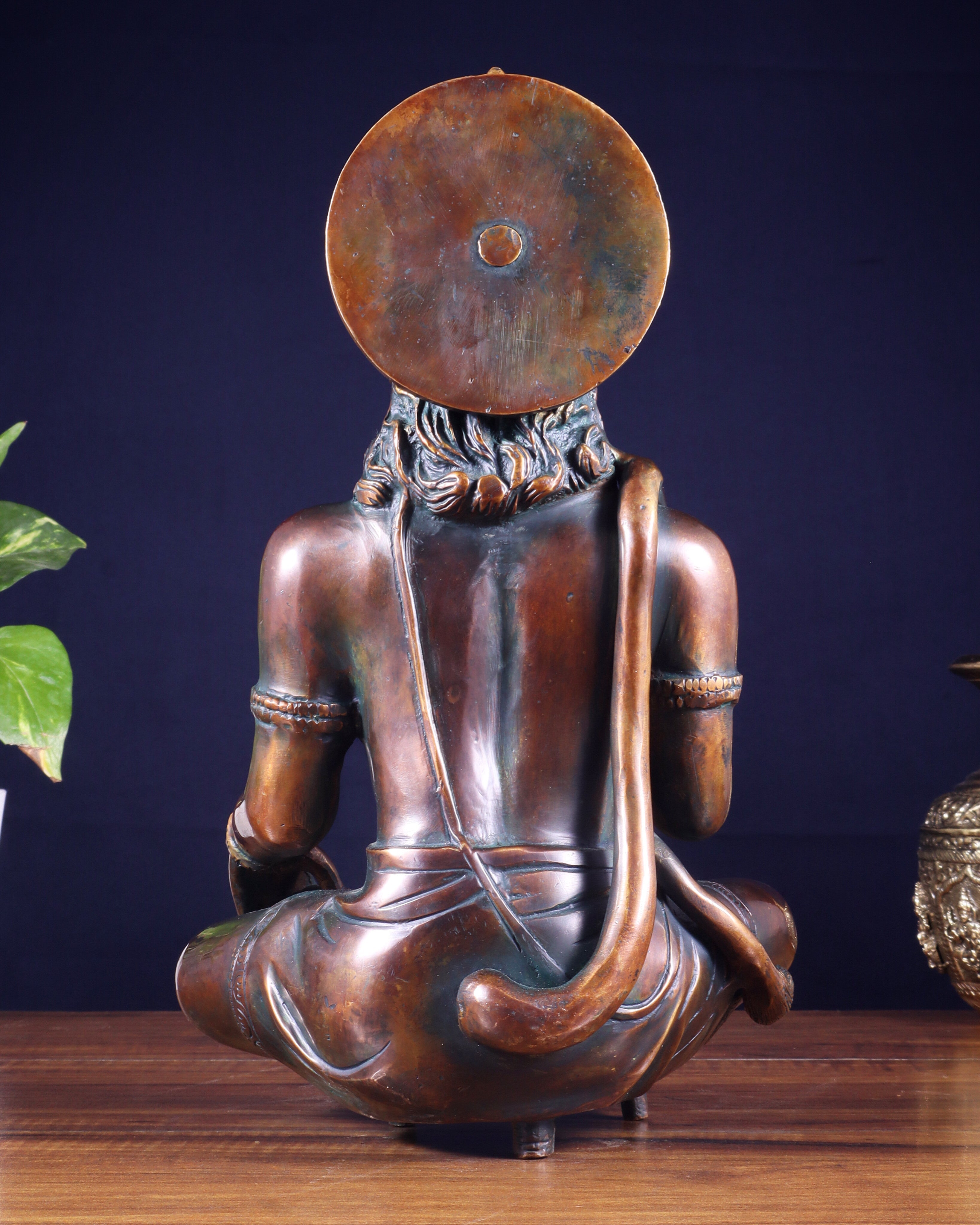 Brass Divine Hanuman Brass blessing statue | 11" bronze tone
