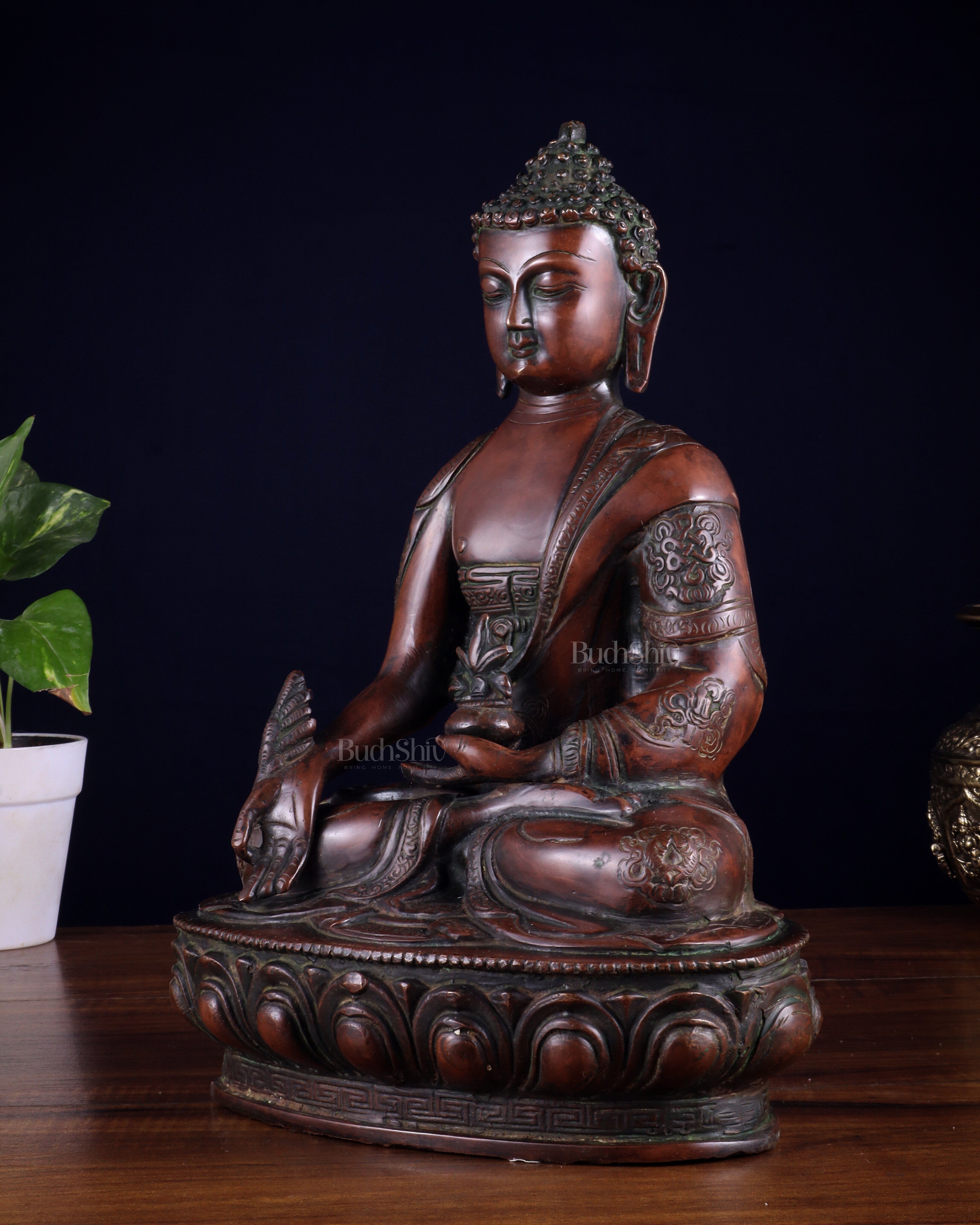 Pure Brass Buddha statue - 12" Height