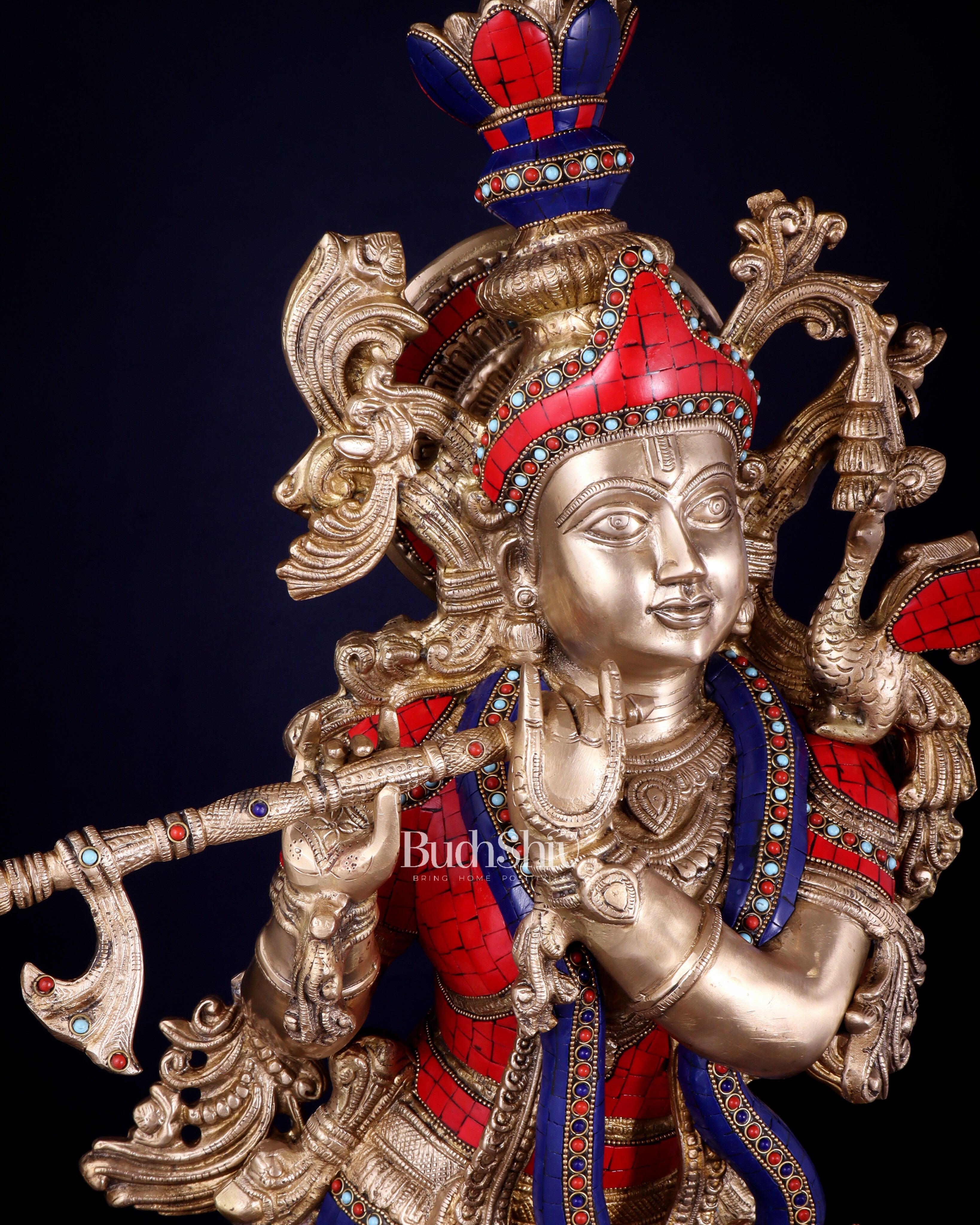 Brass Superfine Krishna Statue | Height 36 Inch/3 feet