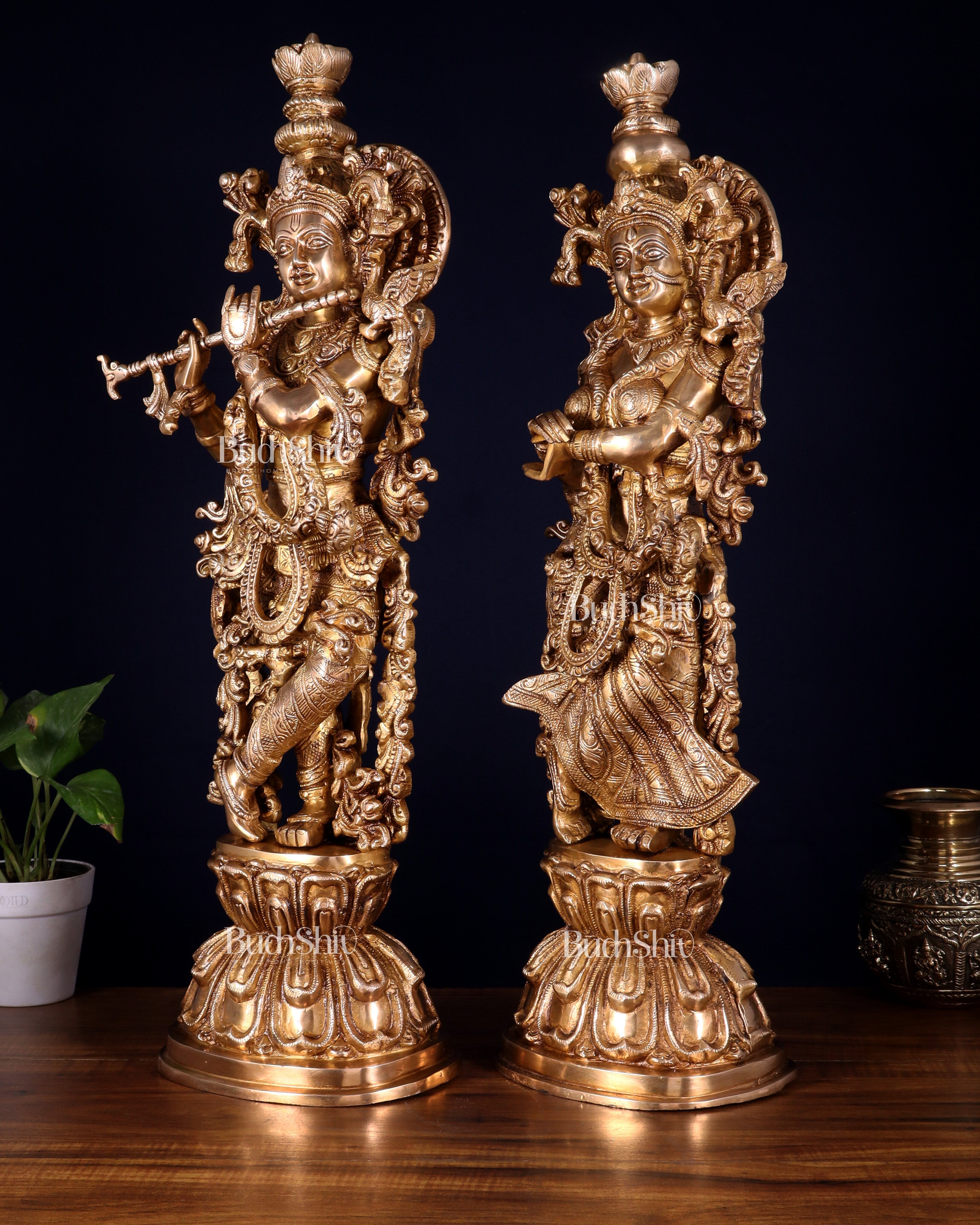 Brass Radha Krishna Idol 25 inch