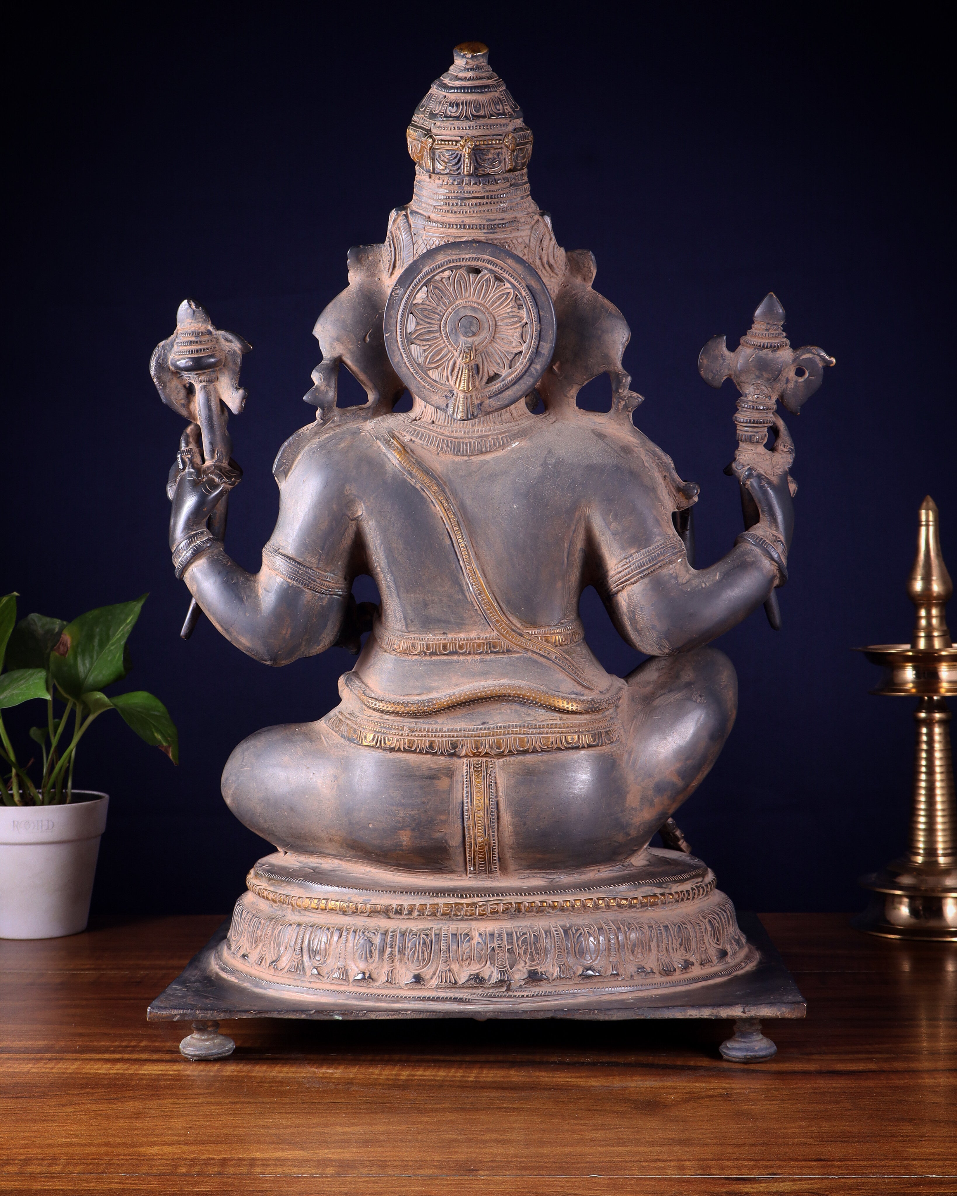 Ganesha Brass statue - Majestic 21 -Inch Height