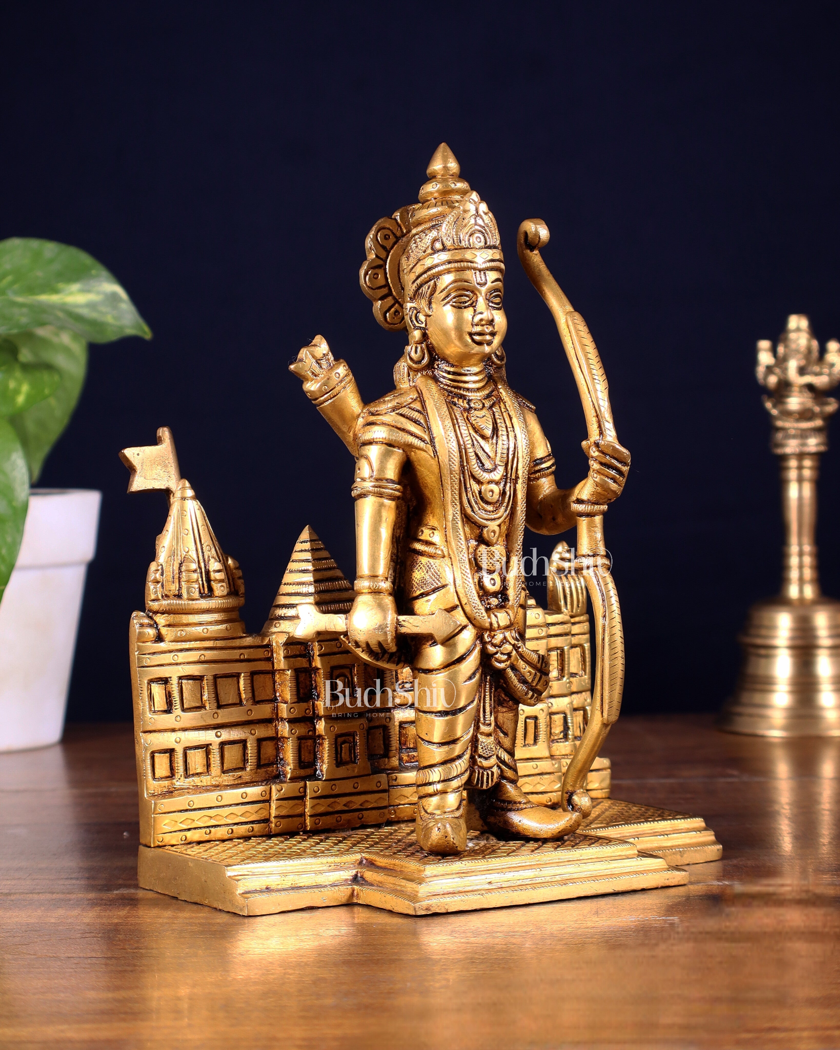 Brass standing Lord Ram idol 8"