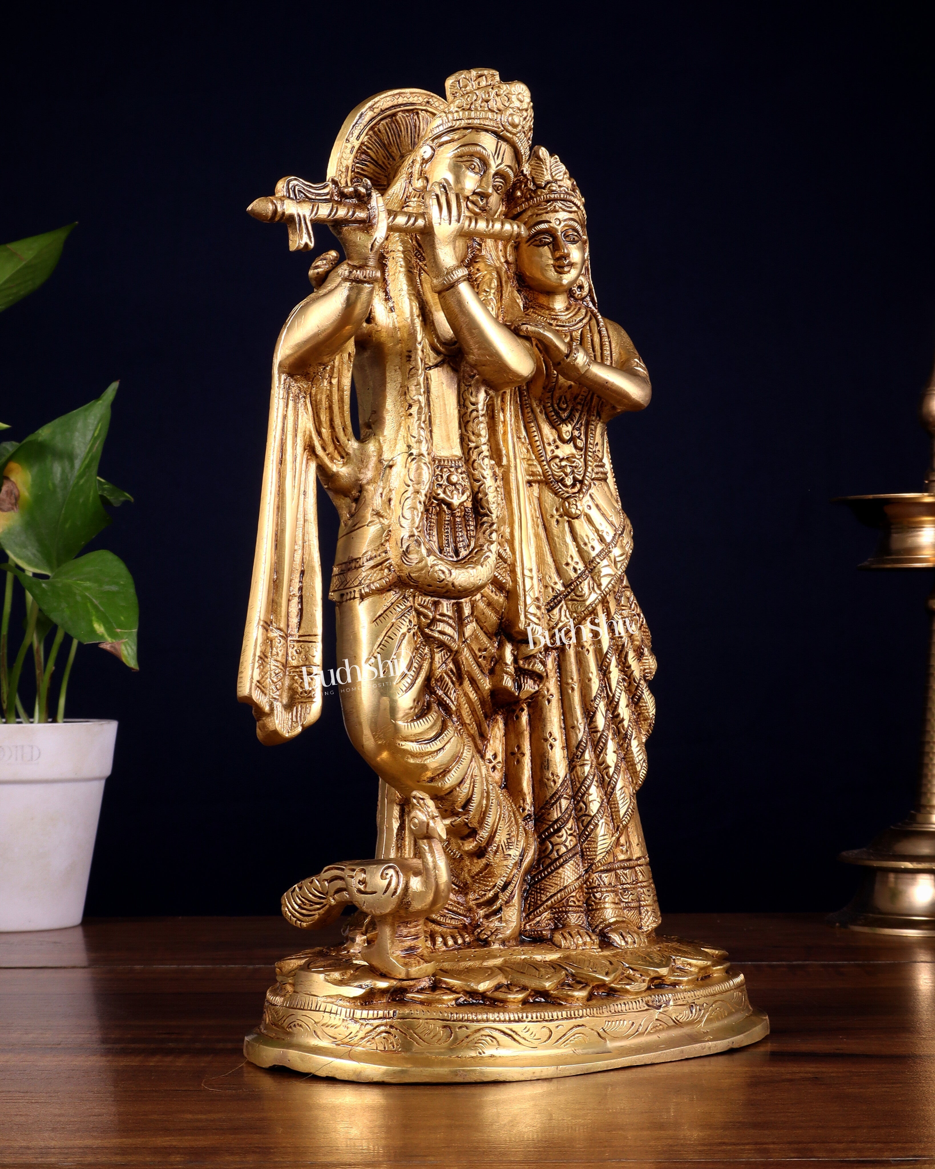 Brass Radha Krishna together Idol 12 inch