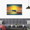 Beach Sunset with Boat Original Design Canvas Printed Wall Painting