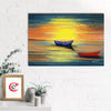 Beach Sunset with Boat Original Design Canvas Printed Wall Painting