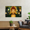 Gautam Buddha with Yellow Flowers Original Design Canvas Printed Wall Painting