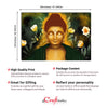 Gautam Buddha with Yellow Flowers Original Design Canvas Printed Wall Painting