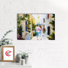 Cute Couple Walking In Rain With Umbrella Painting Digital Printed Canvas Wall Art