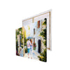 Cute Couple Walking In Rain With Umbrella Painting Digital Printed Canvas Wall Art