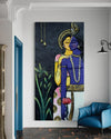 Abstract Radha Krishna 3D Elevation Sculpture Relief Mural Wall Art