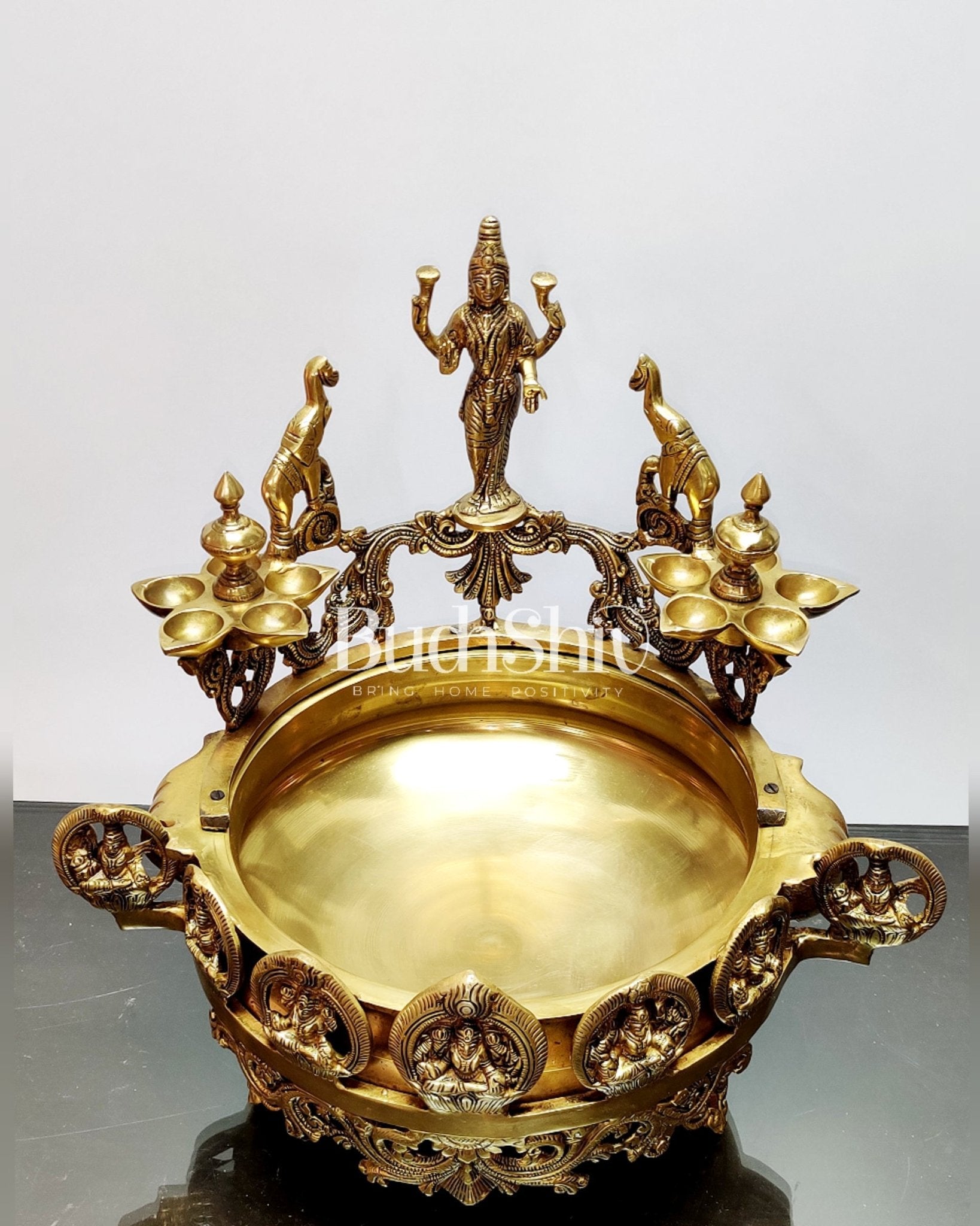 Ashtalakshmi Brass urli with diyas