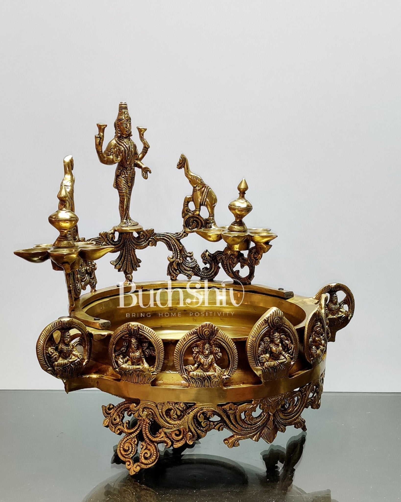 Ashtalakshmi Brass urli with diyas