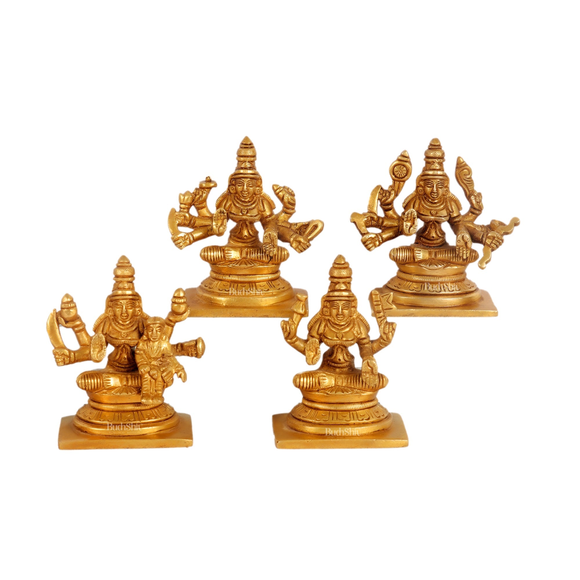 Ashtalakshmi Superfine Brass Idols - 3.5 Inches | BudhShiv