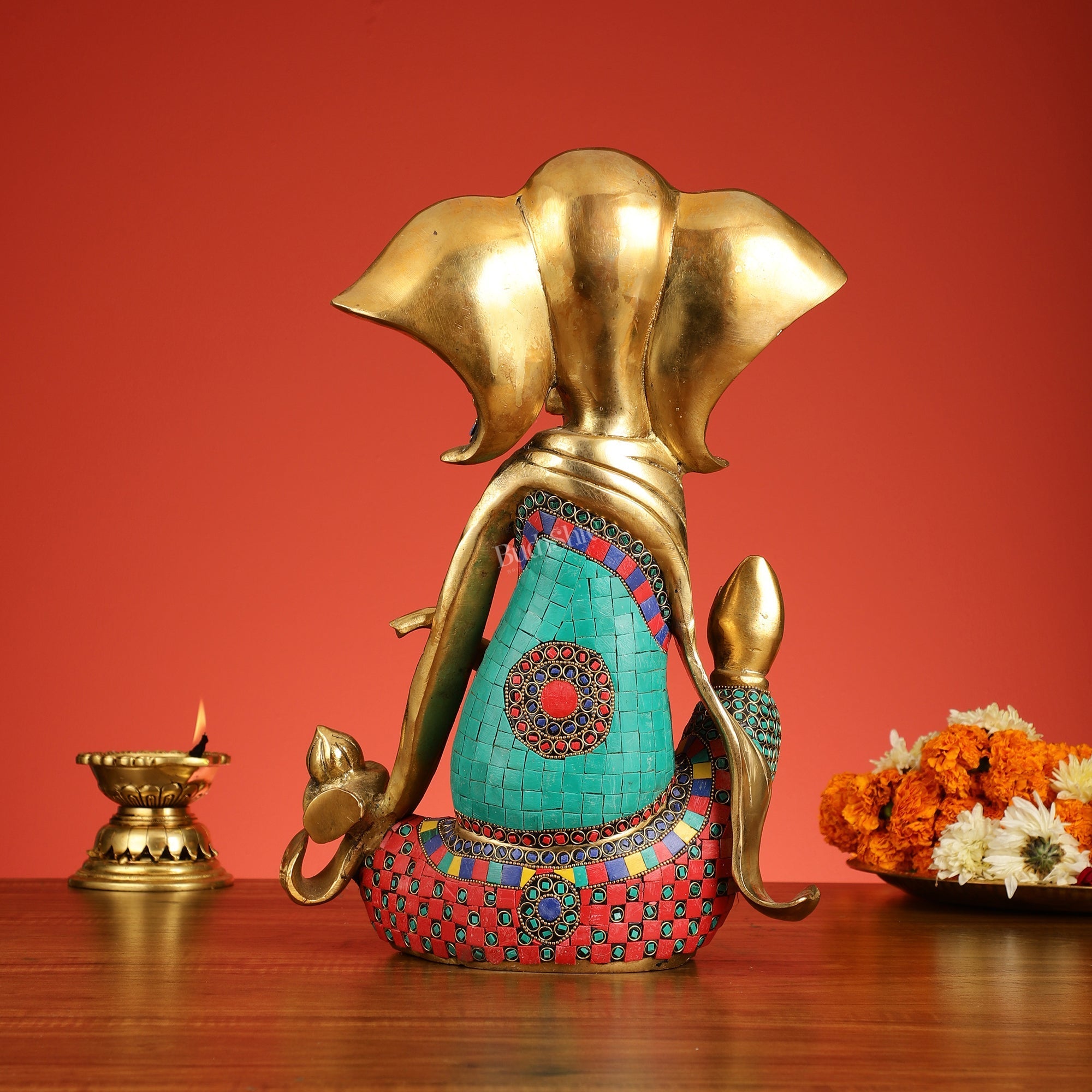 Brass Abstract Modern Lord Ganesha Idol - 16 Inch