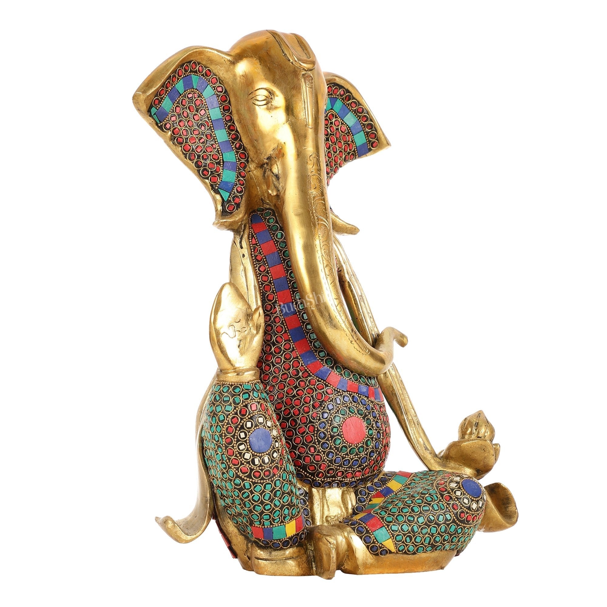Brass Abstract Modern Lord Ganesha Idol - 16 Inch