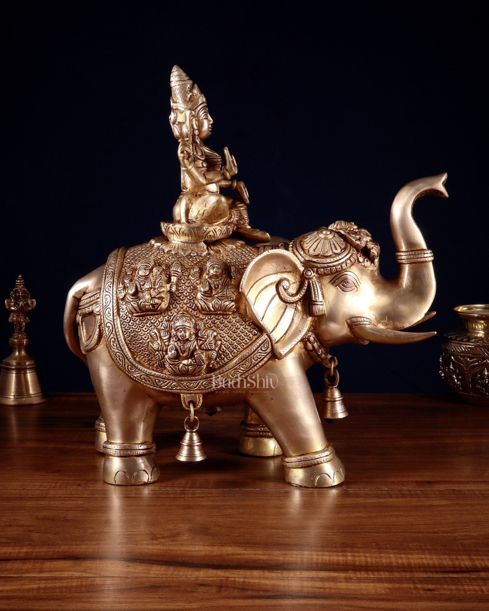 Brass Ashtalakshmi on Elephant – 15"