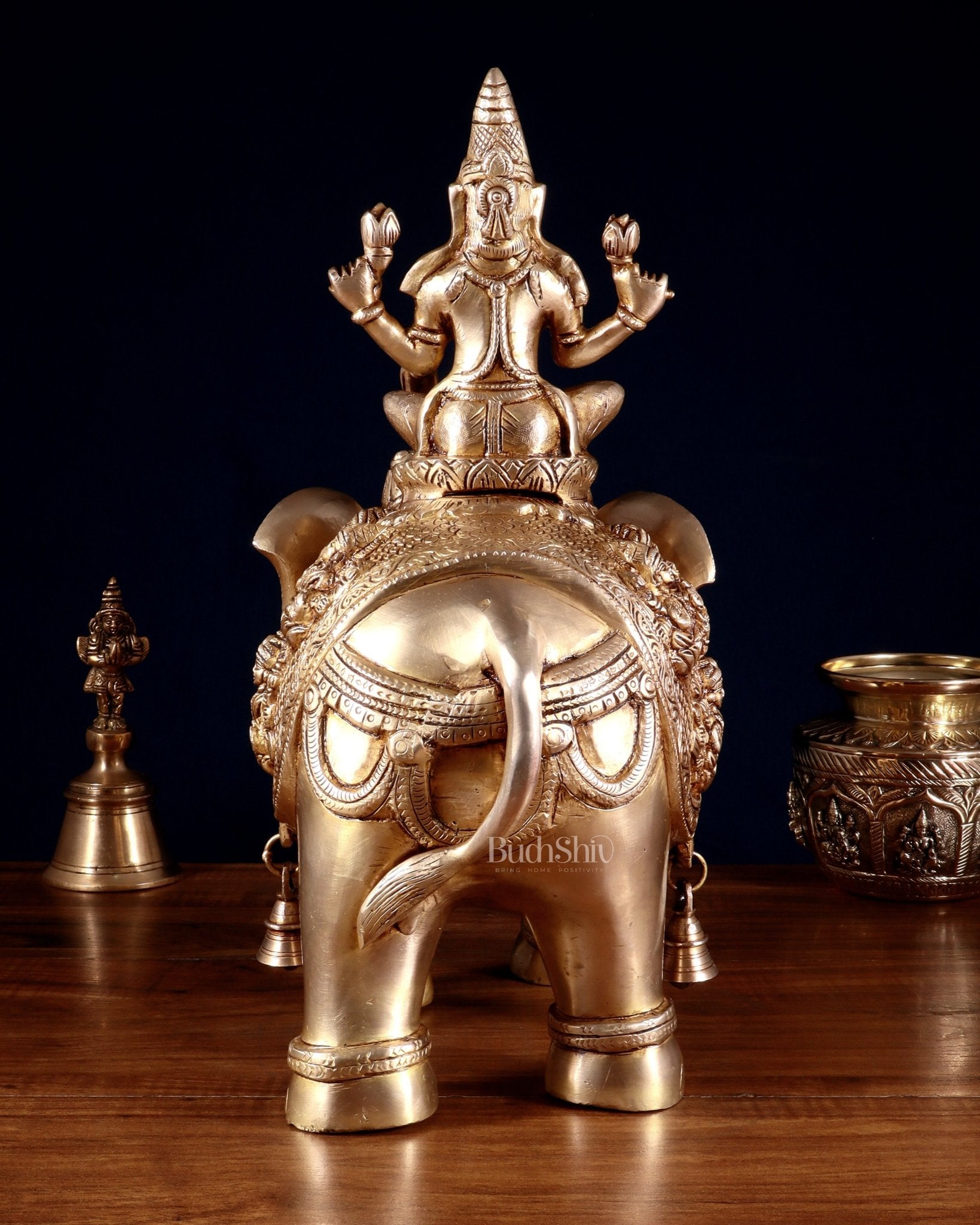 Brass Ashtalakshmi on Elephant – 15"